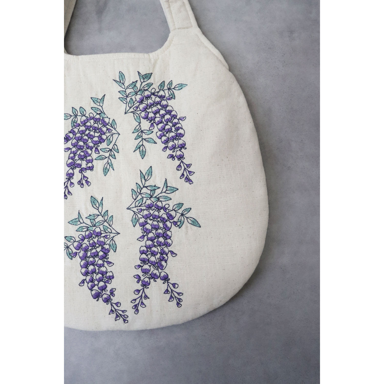 れんげ ノンノ 綿スラブシャンブレー花柄刺繍バッグ - 画像9