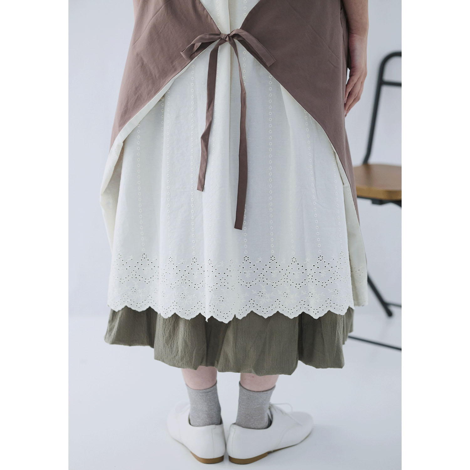 cloudnine コットンブロード柄アソート×綿布帛レース4WAYタブリエエプロン - 画像11