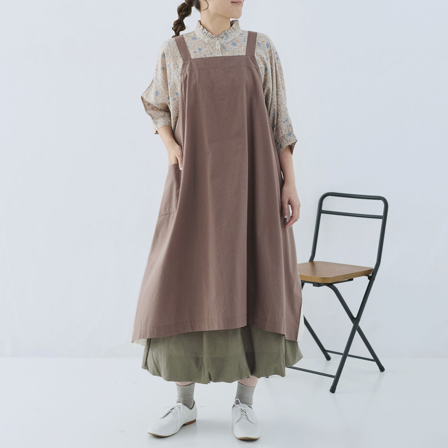 cloudnine コットンブロード柄アソート×綿布帛レース4WAYタブリエエプロン - 画像5
