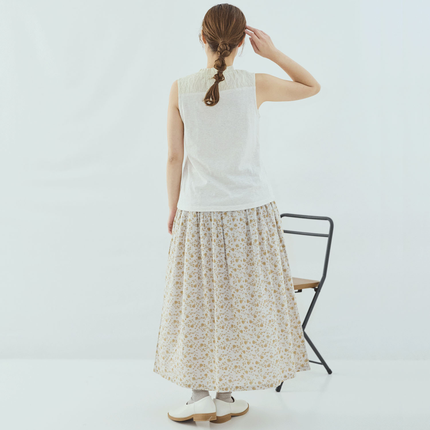 cloudnine 定番SZコットンスラブ天竺×ドビーストライプ刺繍タンクトップ - 画像11