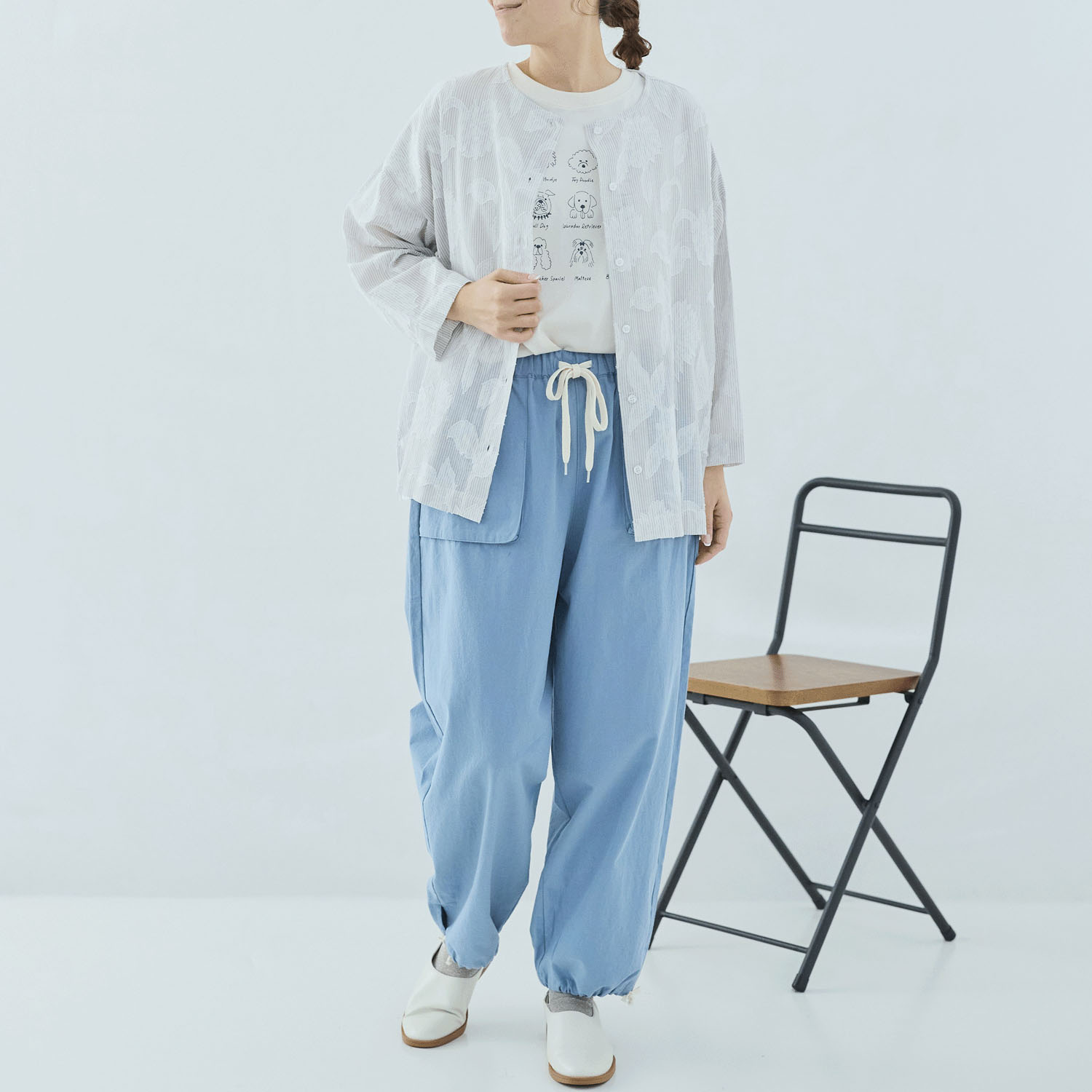 cloudnine 花柄ジャカードが映える コットンストライプブラウス - 画像4