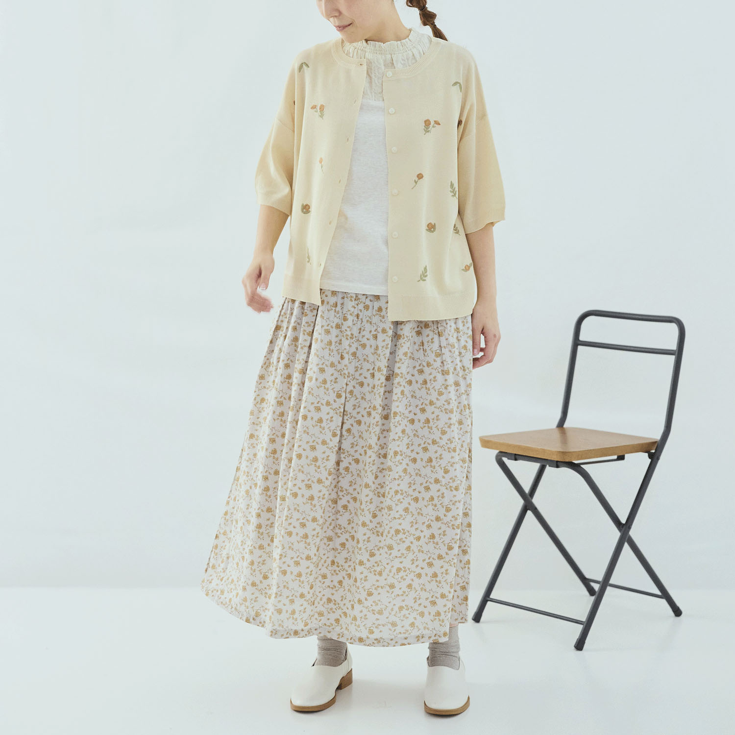 cloudnine  花刺繍入りニットカーディガン - 画像2