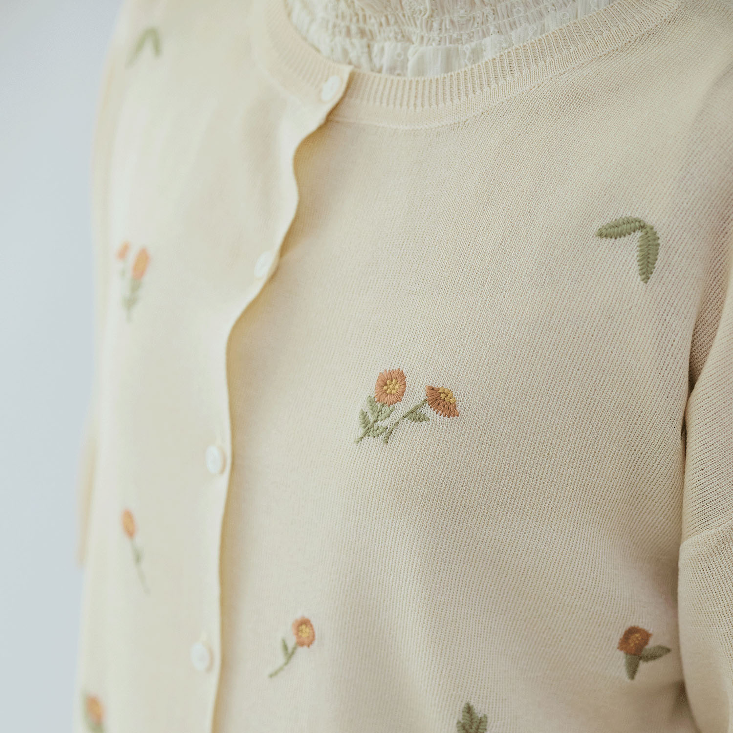 cloudnine  花刺繍入りニットカーディガン - 画像6