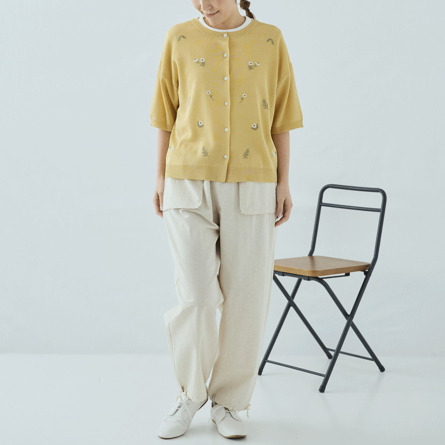 cloudnine  花刺繍入りニットカーディガン - 画像9