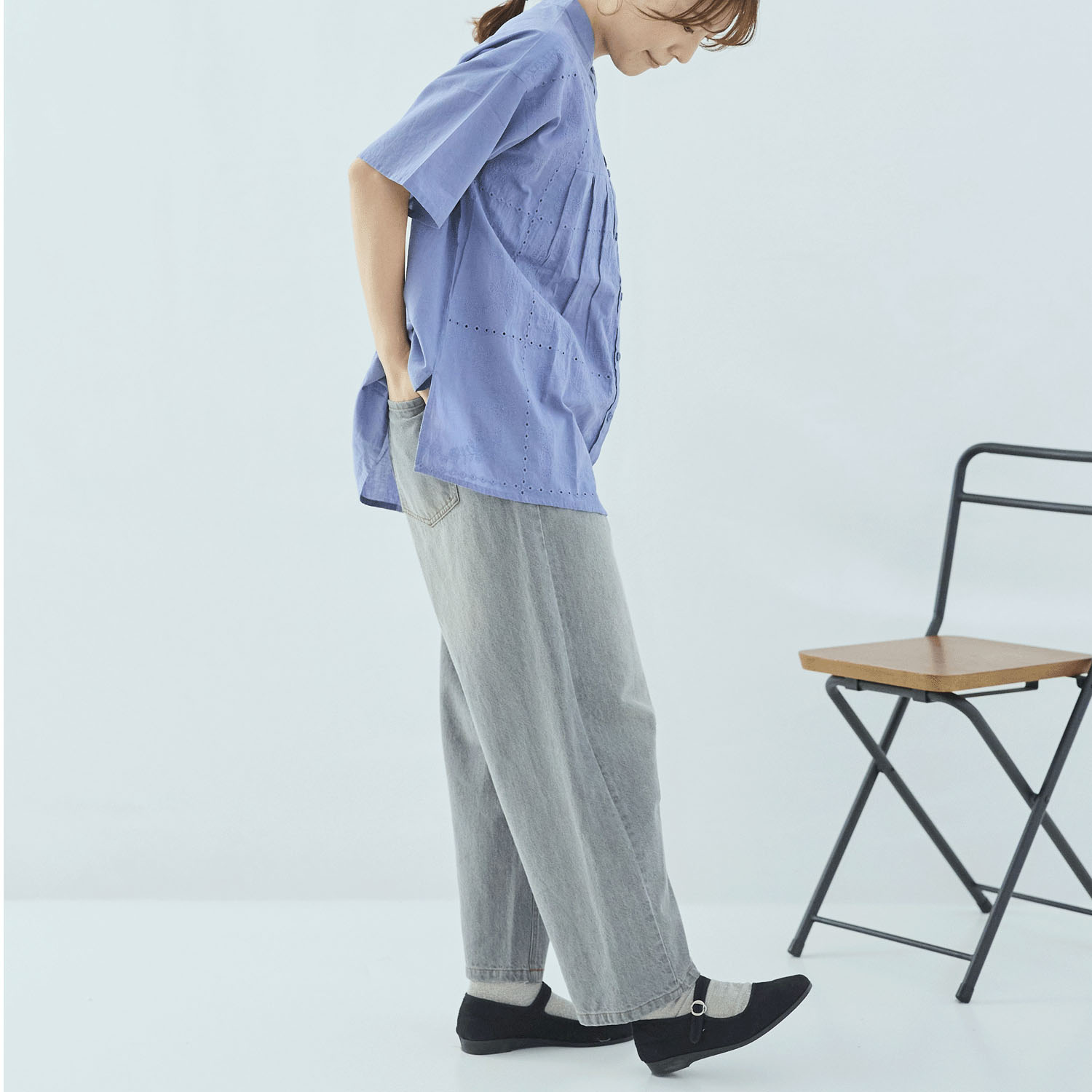 cloudnine 60キャンブリックシフリー刺繍入り前開きチュニック - 画像20