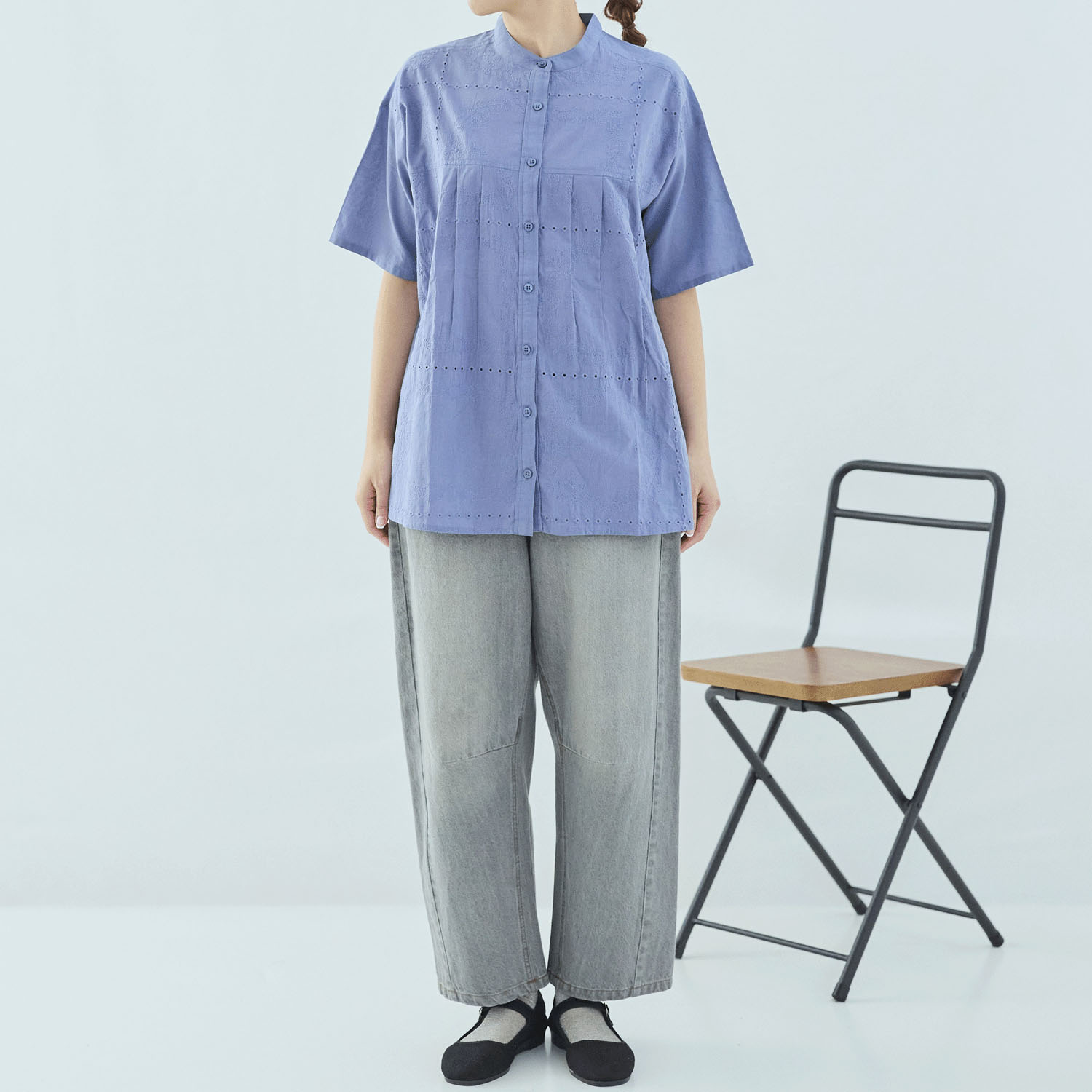 cloudnine 60キャンブリックシフリー刺繍入り前開きチュニック - 画像21