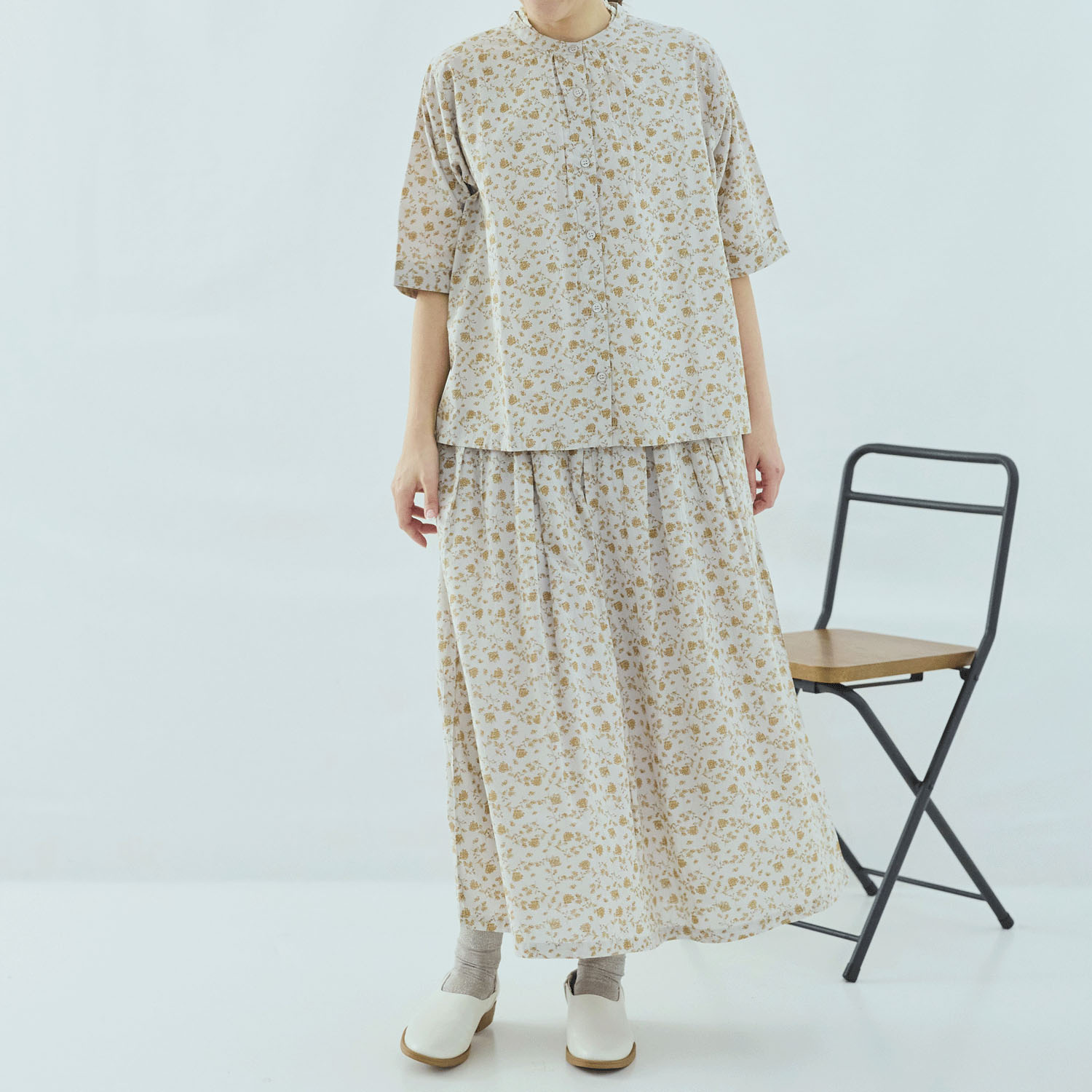 cloudnine 60キャンブリック花柄pt8分丈スカート - 画像5