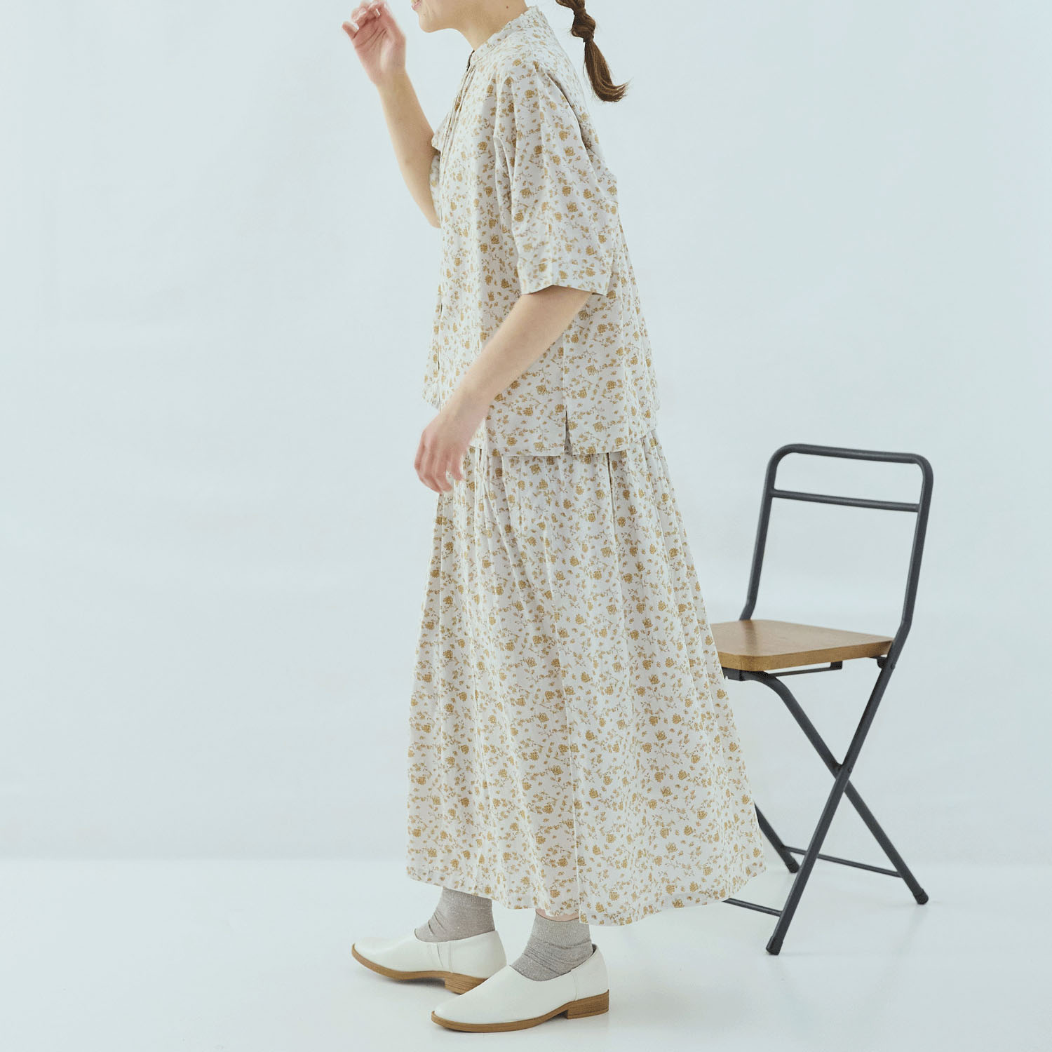 cloudnine 60キャンブリック花柄pt8分丈スカート - 画像6