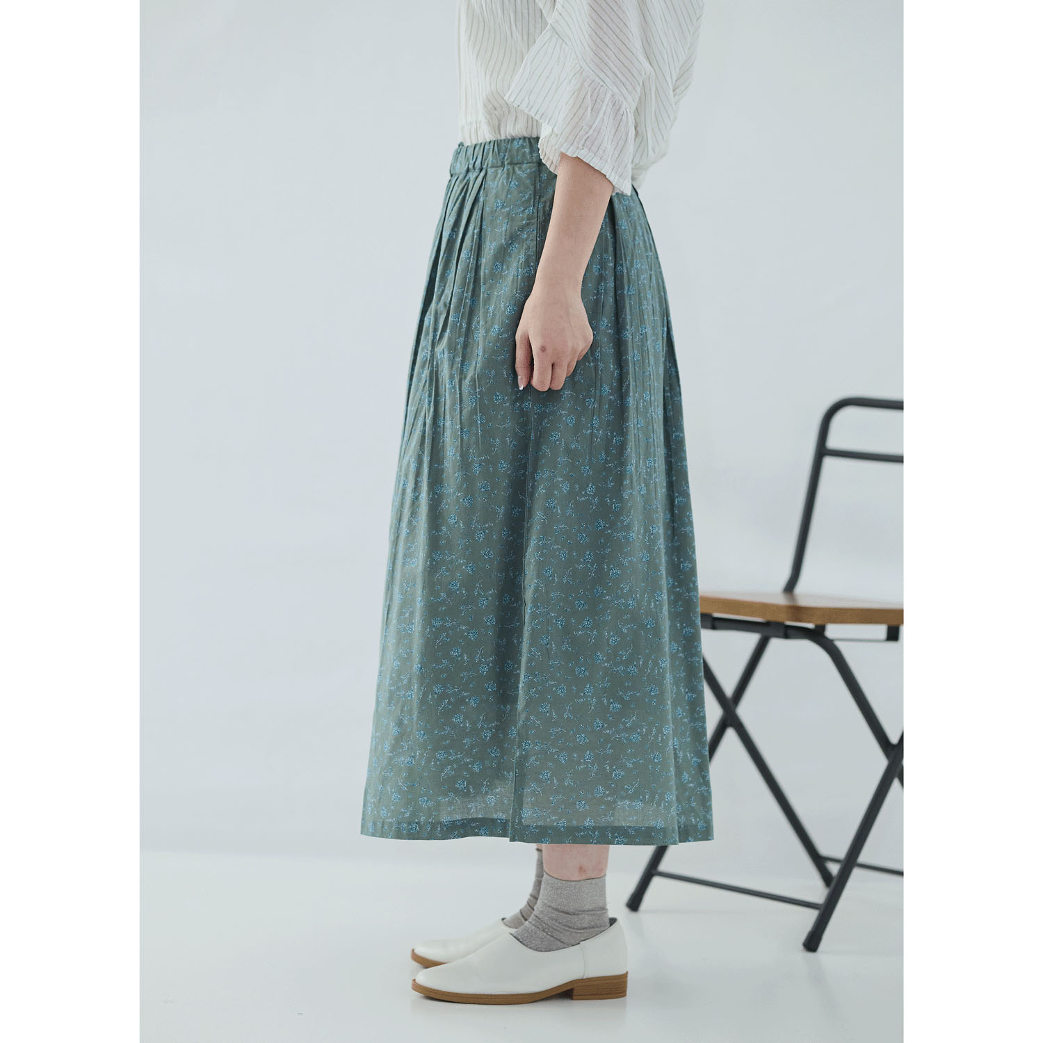 cloudnine 60キャンブリック花柄pt8分丈スカート - 画像8