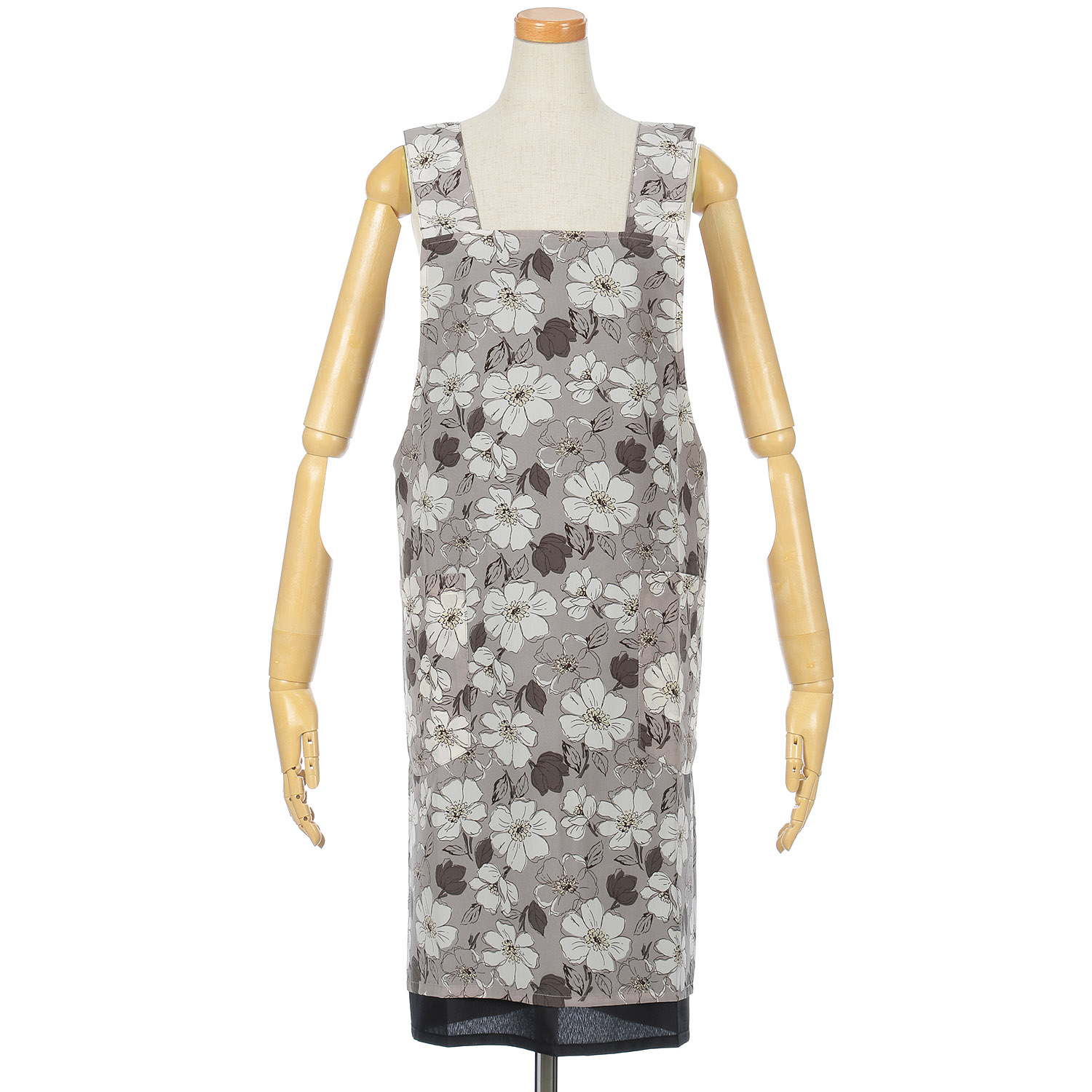 コシボチリメン大花柄リバーシブルエプロン - 画像1