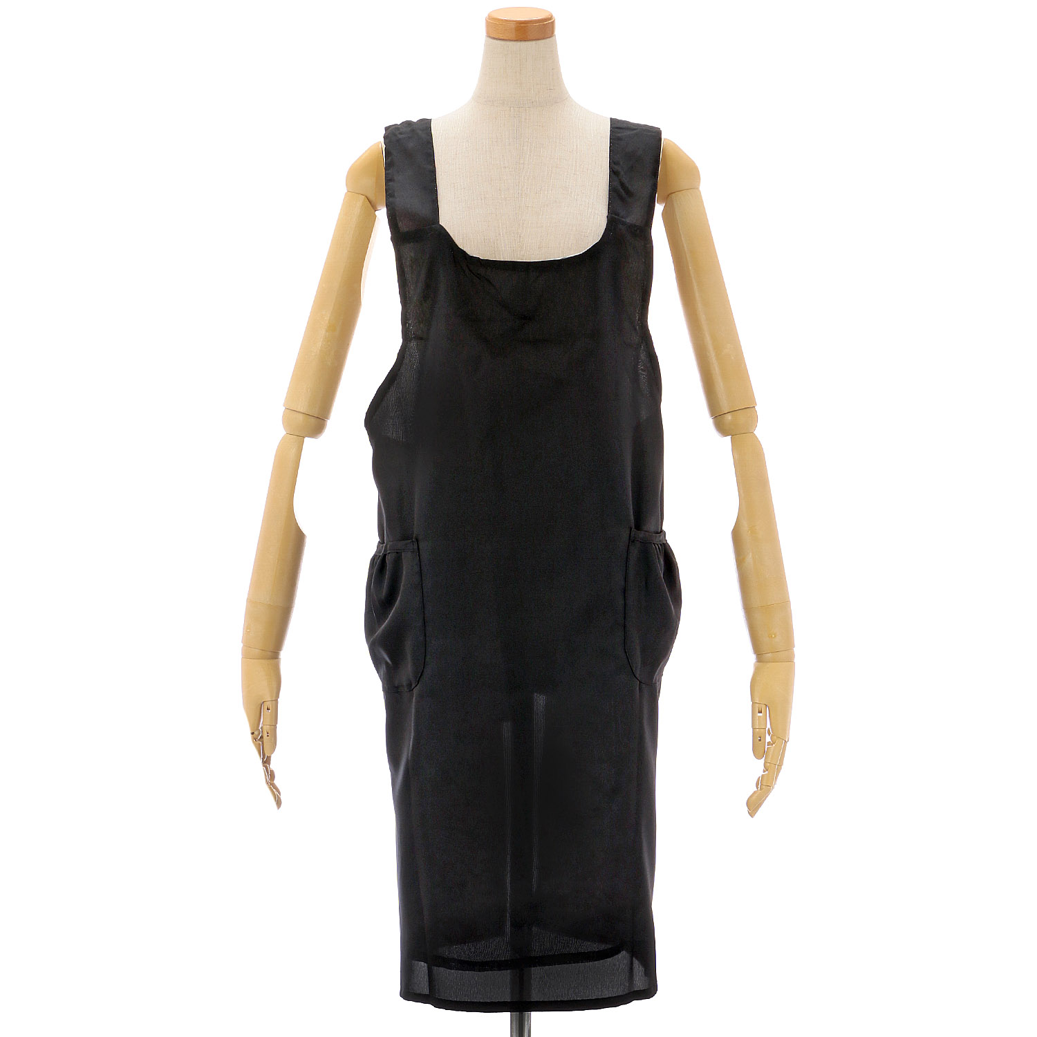 シフォンプリントリバーシブルエプロン バラ柄 - 画像2