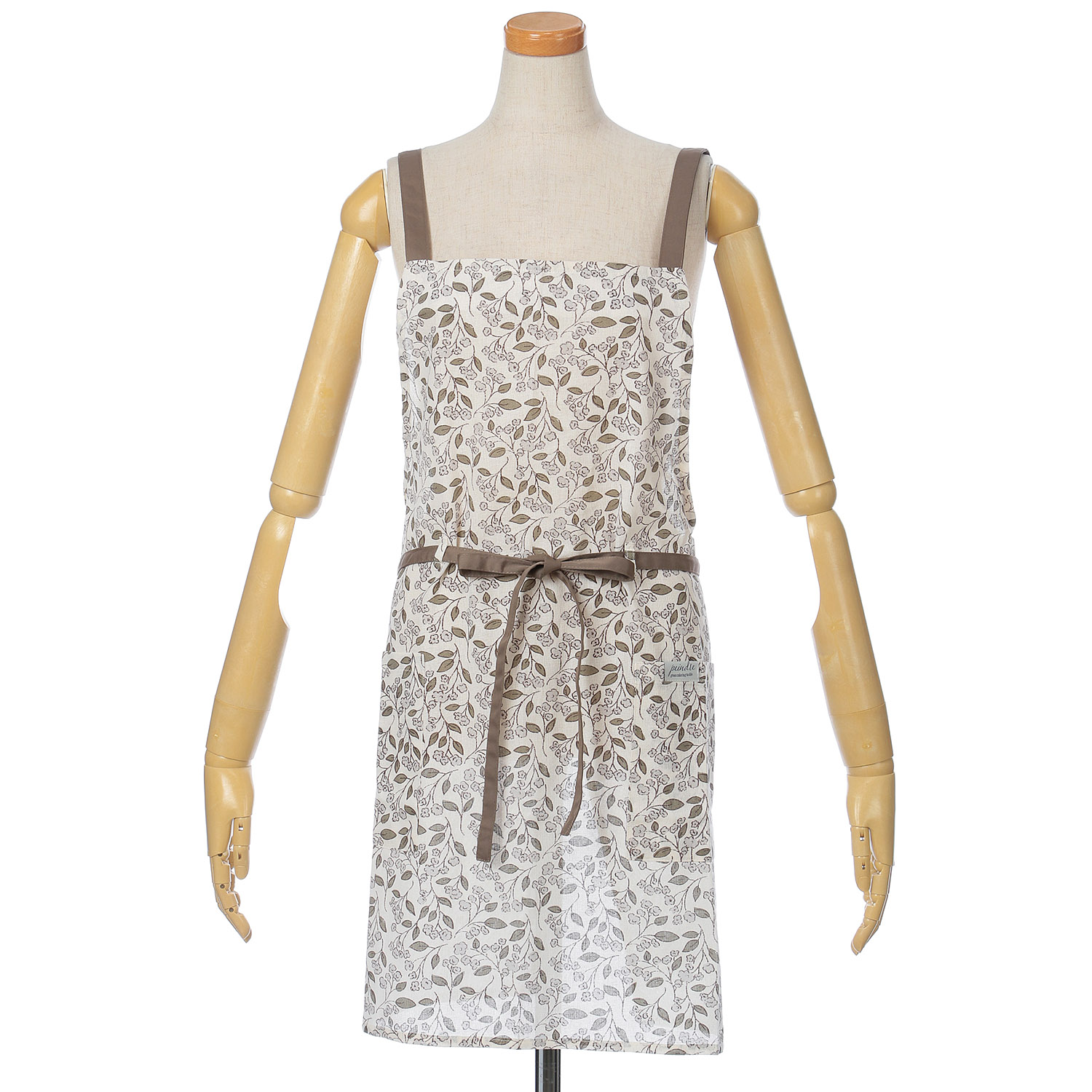 パンドール 花柄ショートエプロン - 画像1