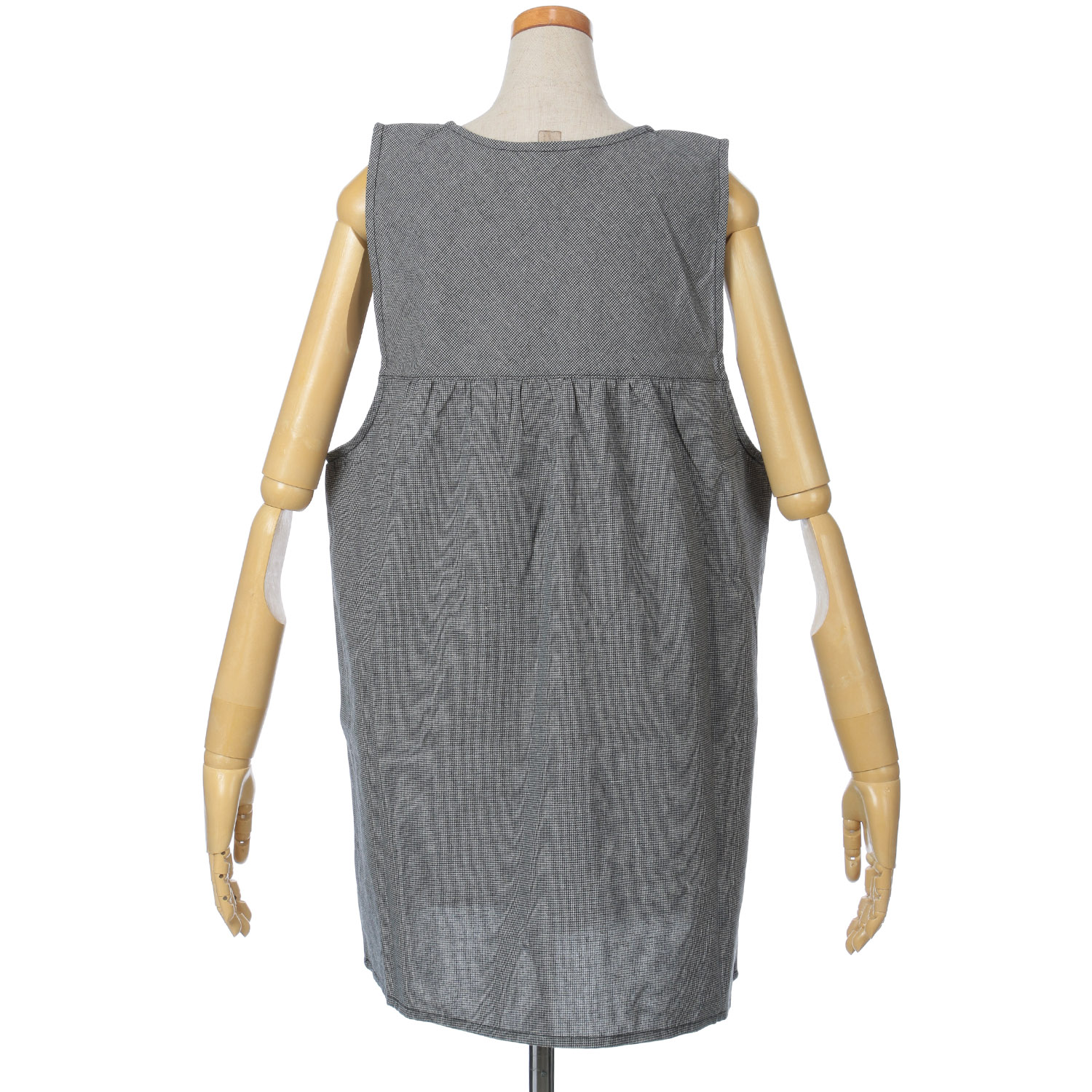 リーフ刺繍モノトーンかぶりエプロン - 画像4