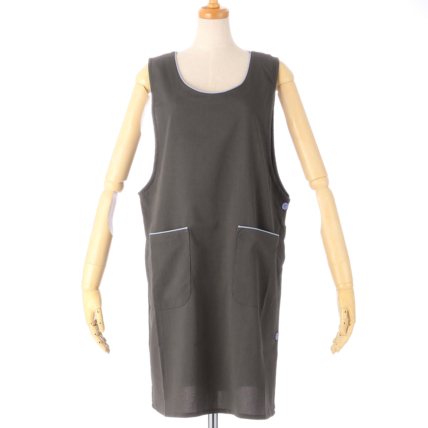 PU混ちりめん無地エプロン - 画像2