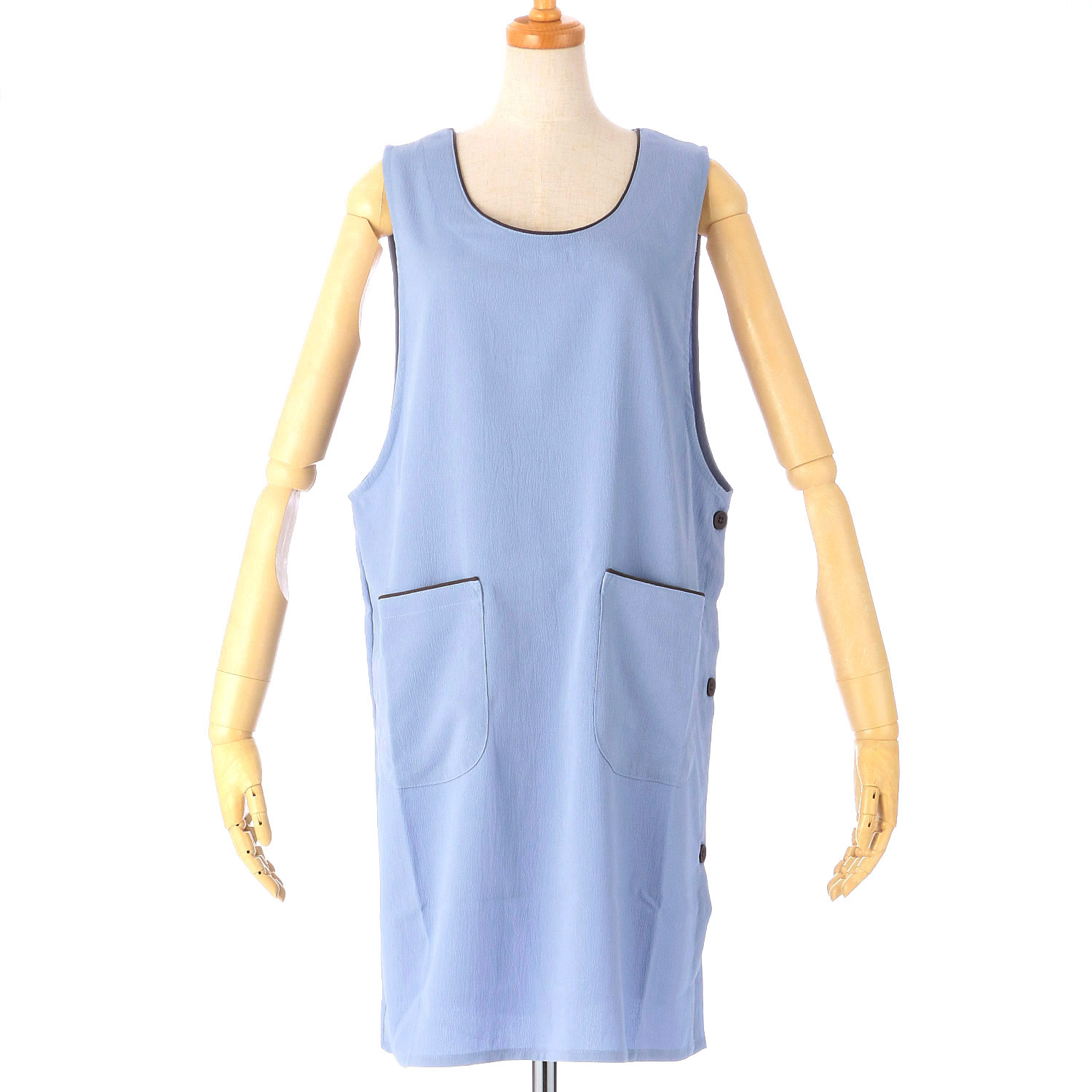 PU混ちりめん無地エプロン - 画像3