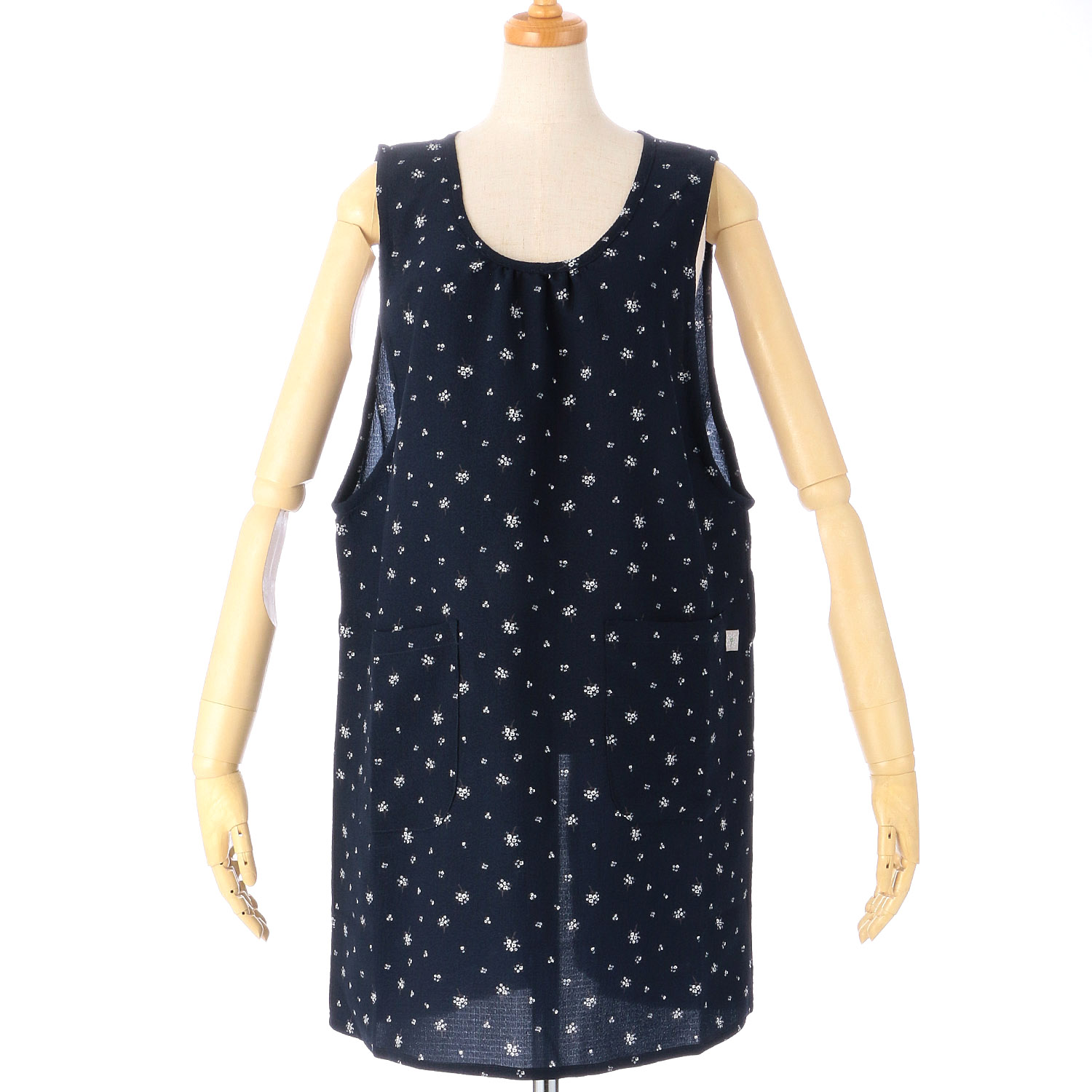 ちりめん小花柄エプロン - 画像3