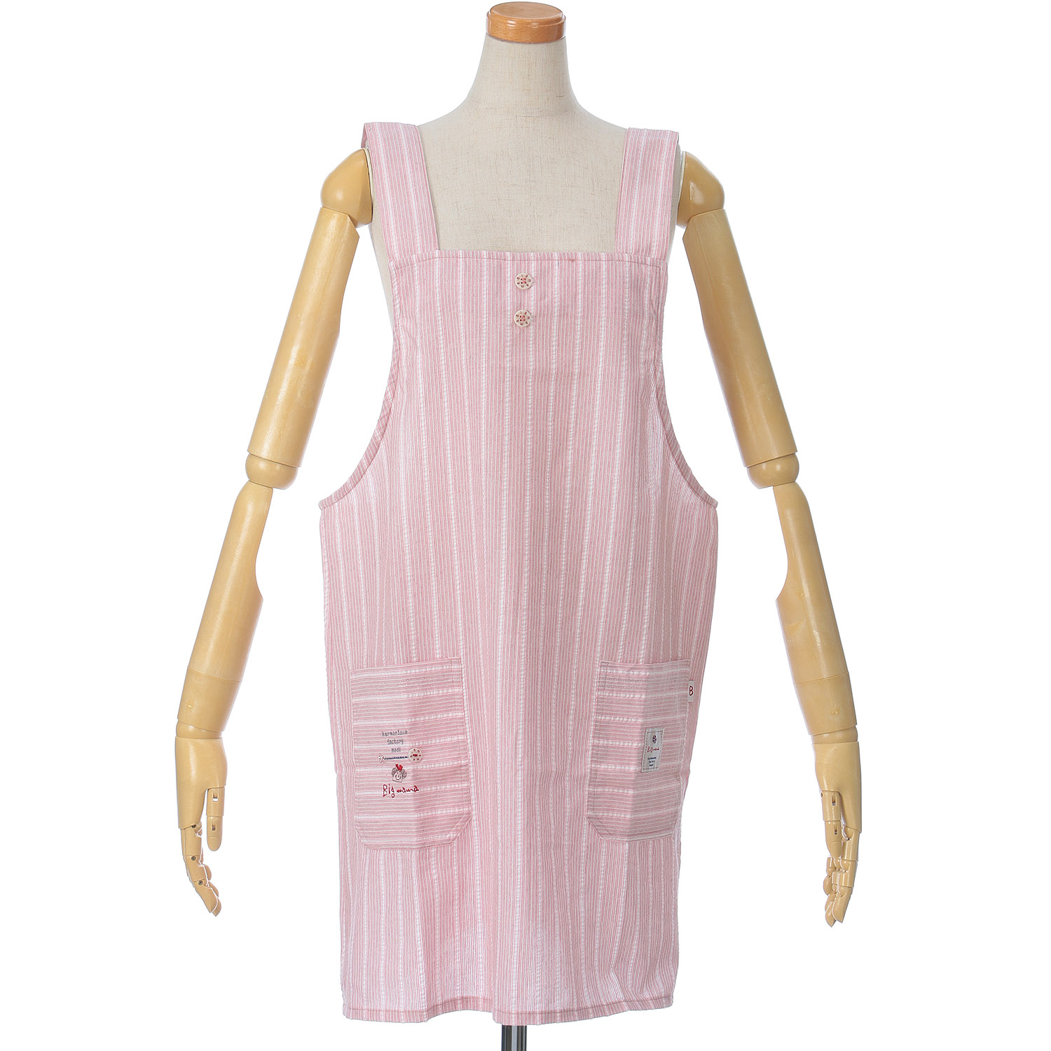 ビッグママ サッカーストライプH型エプロン