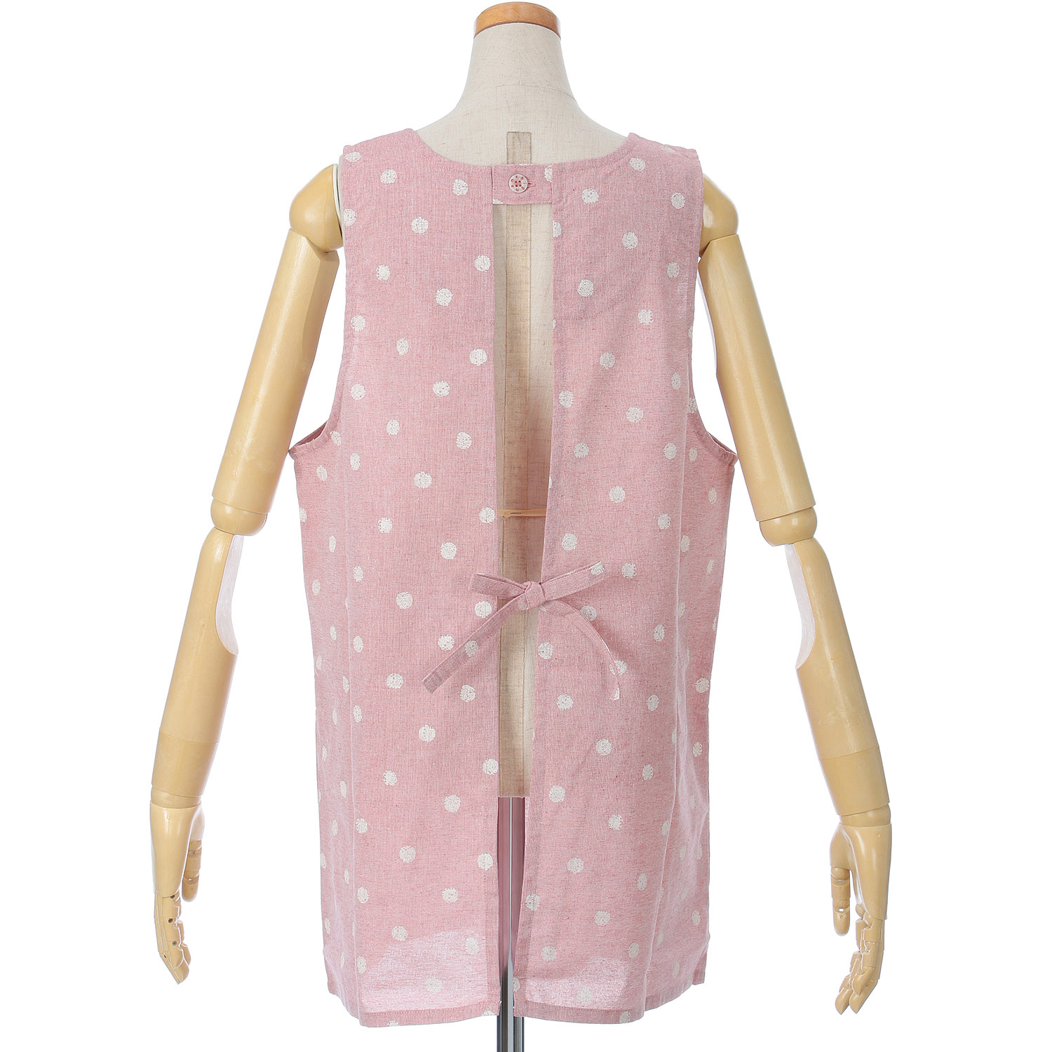 ビッグママ 水玉プリントラン型エプロン - 画像2