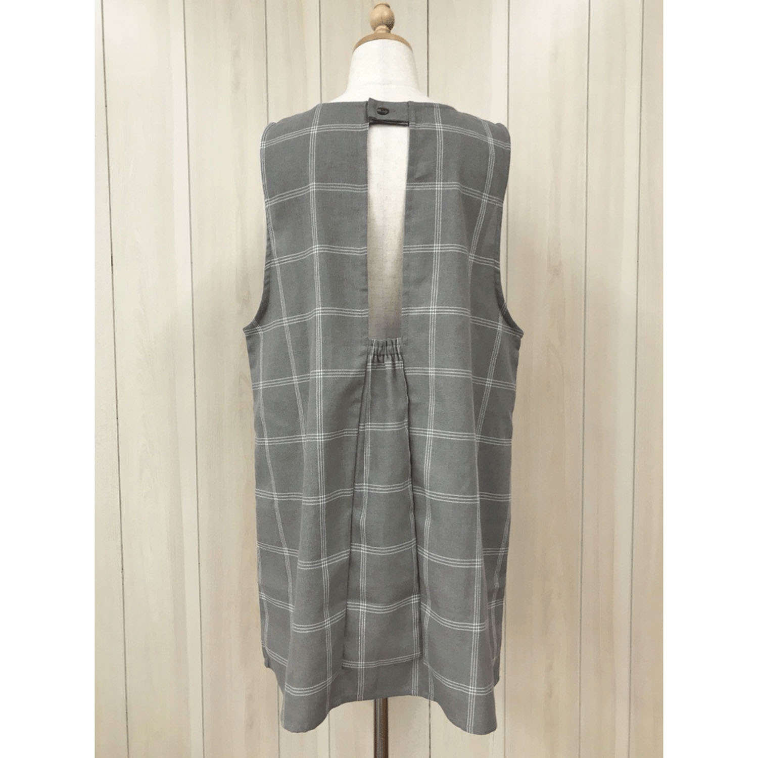 大寸先染め後ろシャーリングエプロン - 画像3