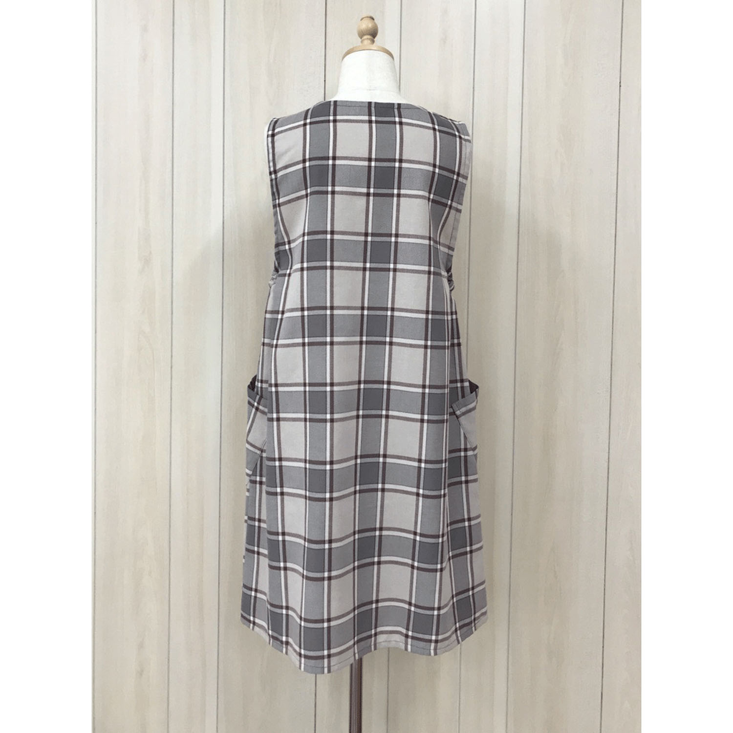 ECRUロングジレ風エプロン - 画像4