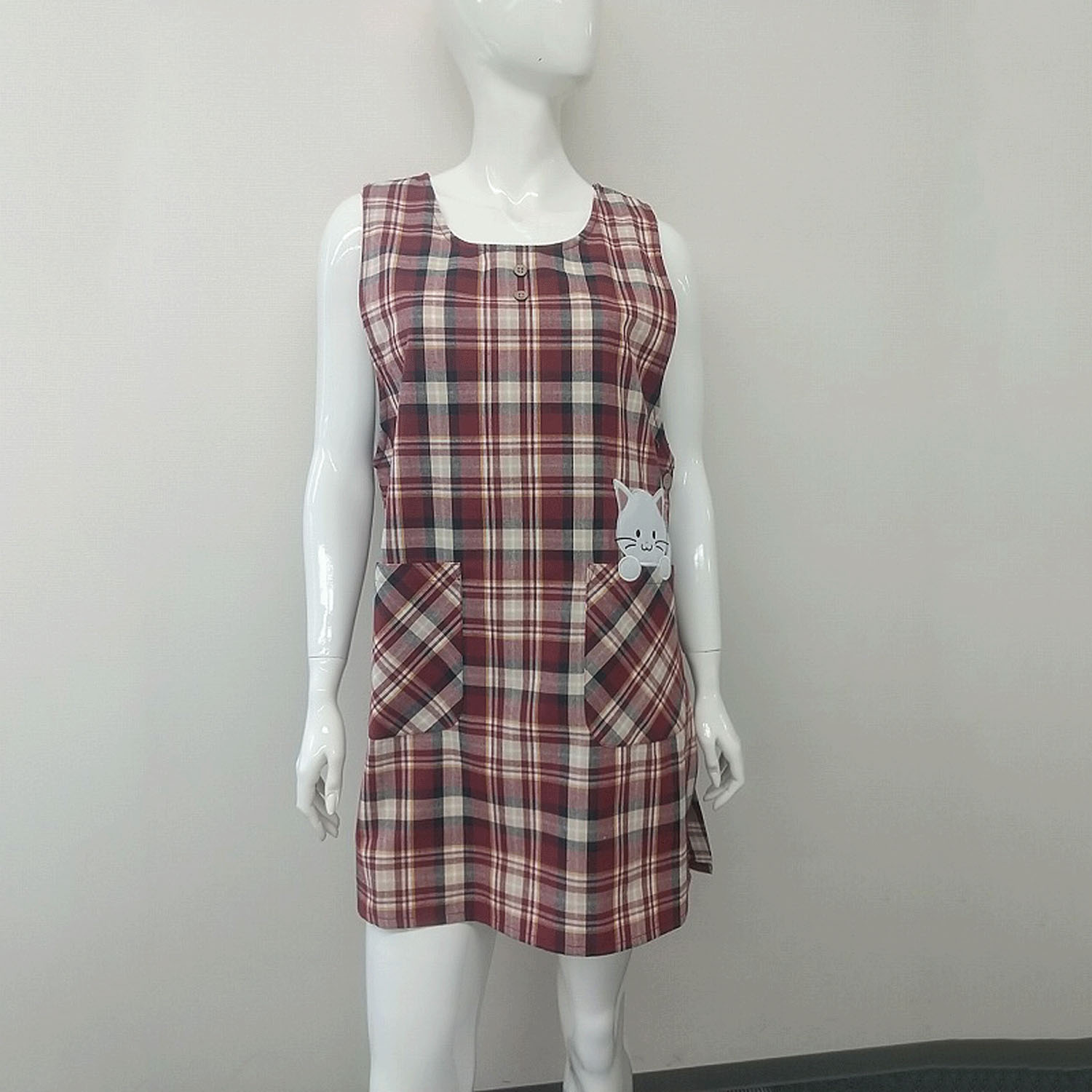 先染めシロネコアップリケ - 画像1