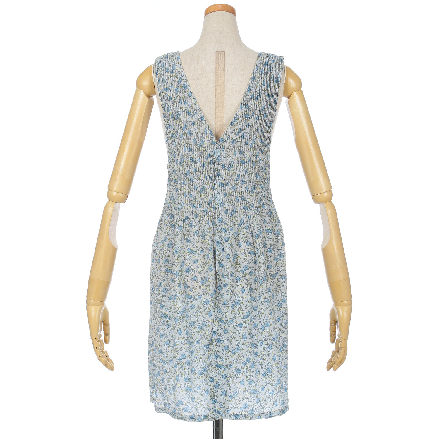 チリメンプリントプリーツエプロン - 画像4