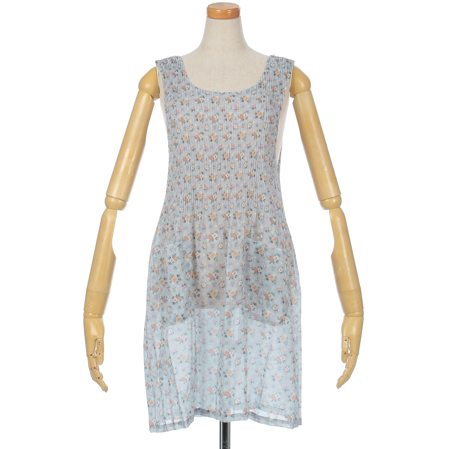 シフォンプリントプリーツエプロン - 画像1