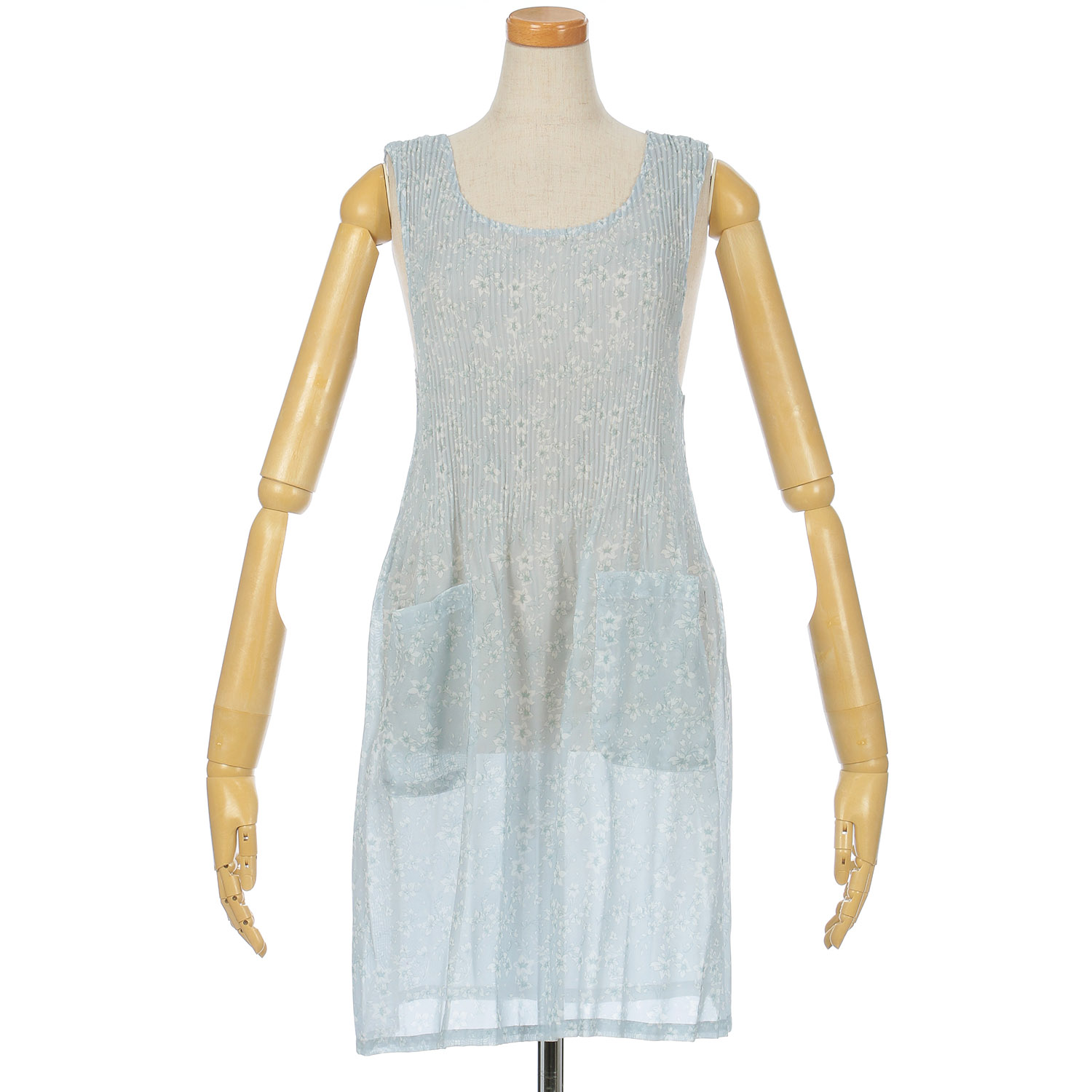 シフォンプリントプリーツエプロン - 画像1