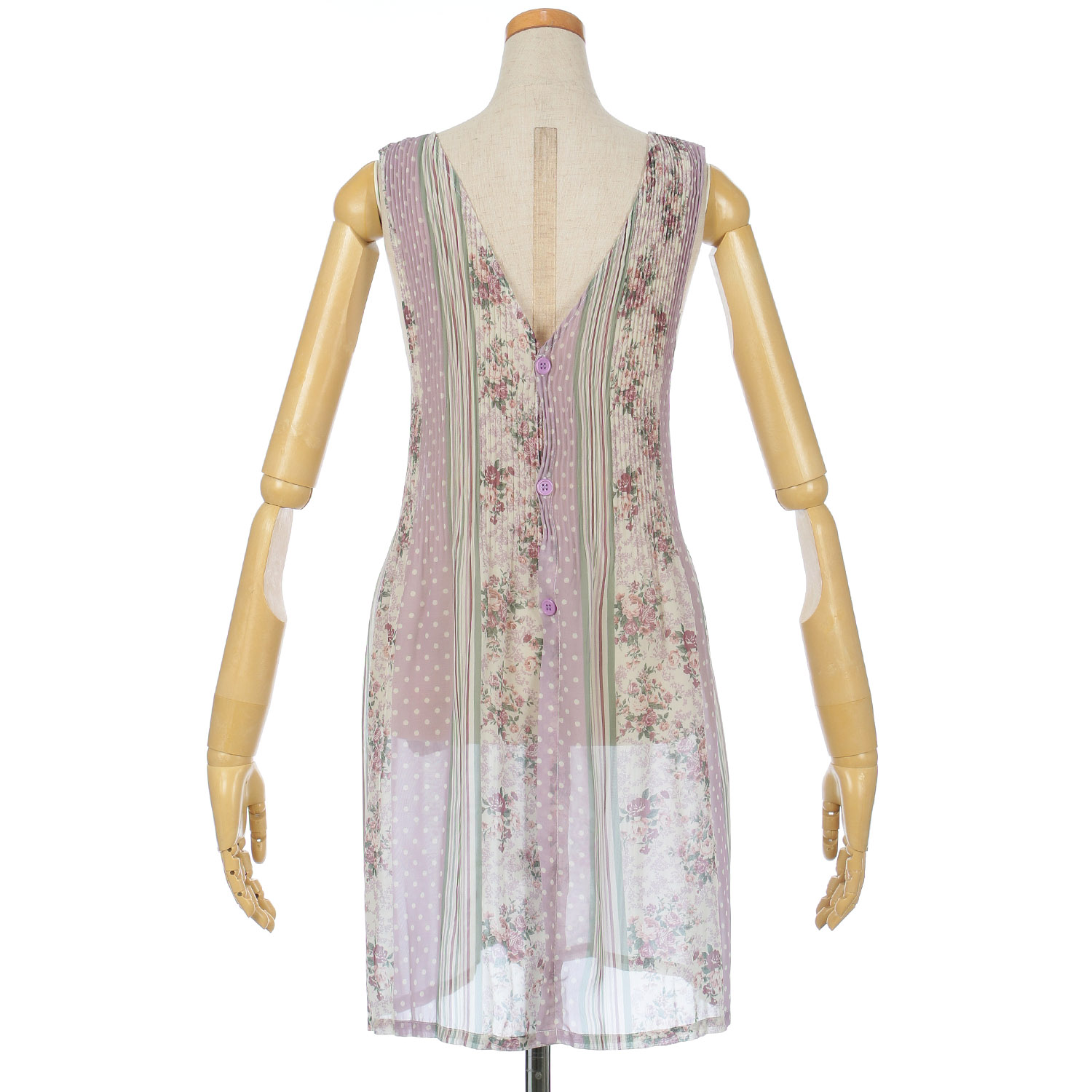 シフォンプリントプリーツエプロン - 画像5