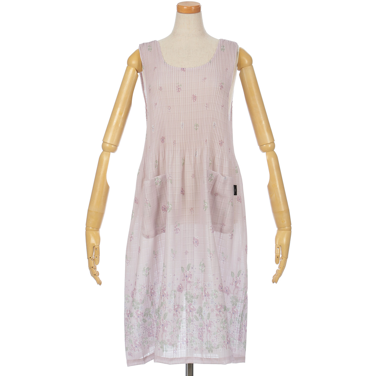 エステル格子ロングプリーツエプロン