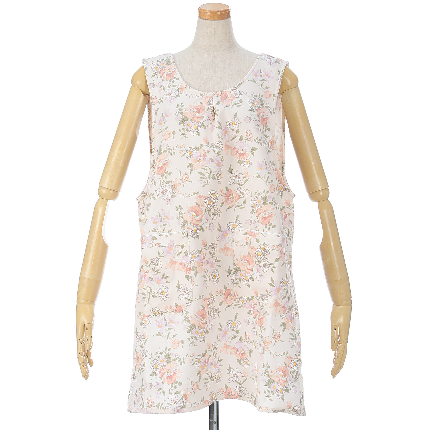 ストレッチ中花柄エプロン