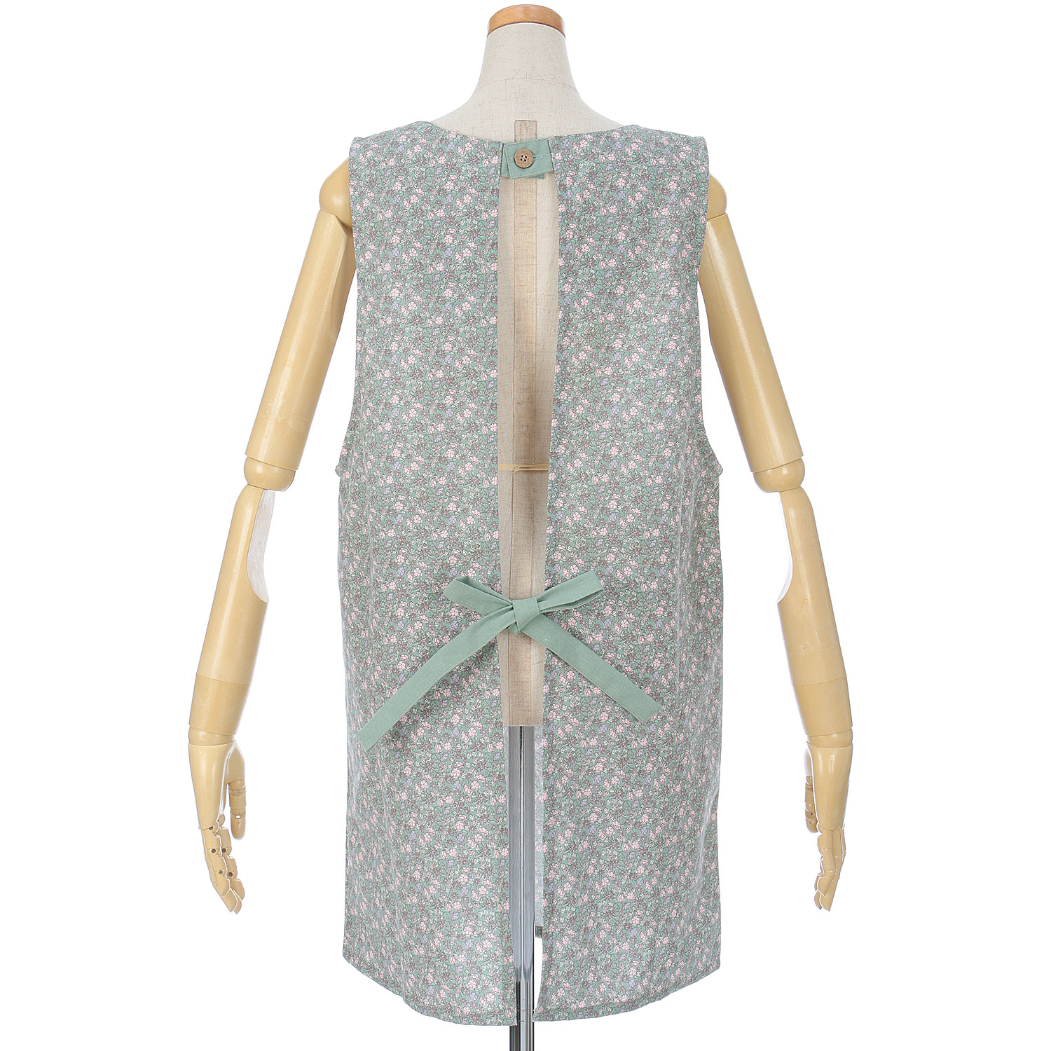 先染めドビー小花柄エプロン - 画像3