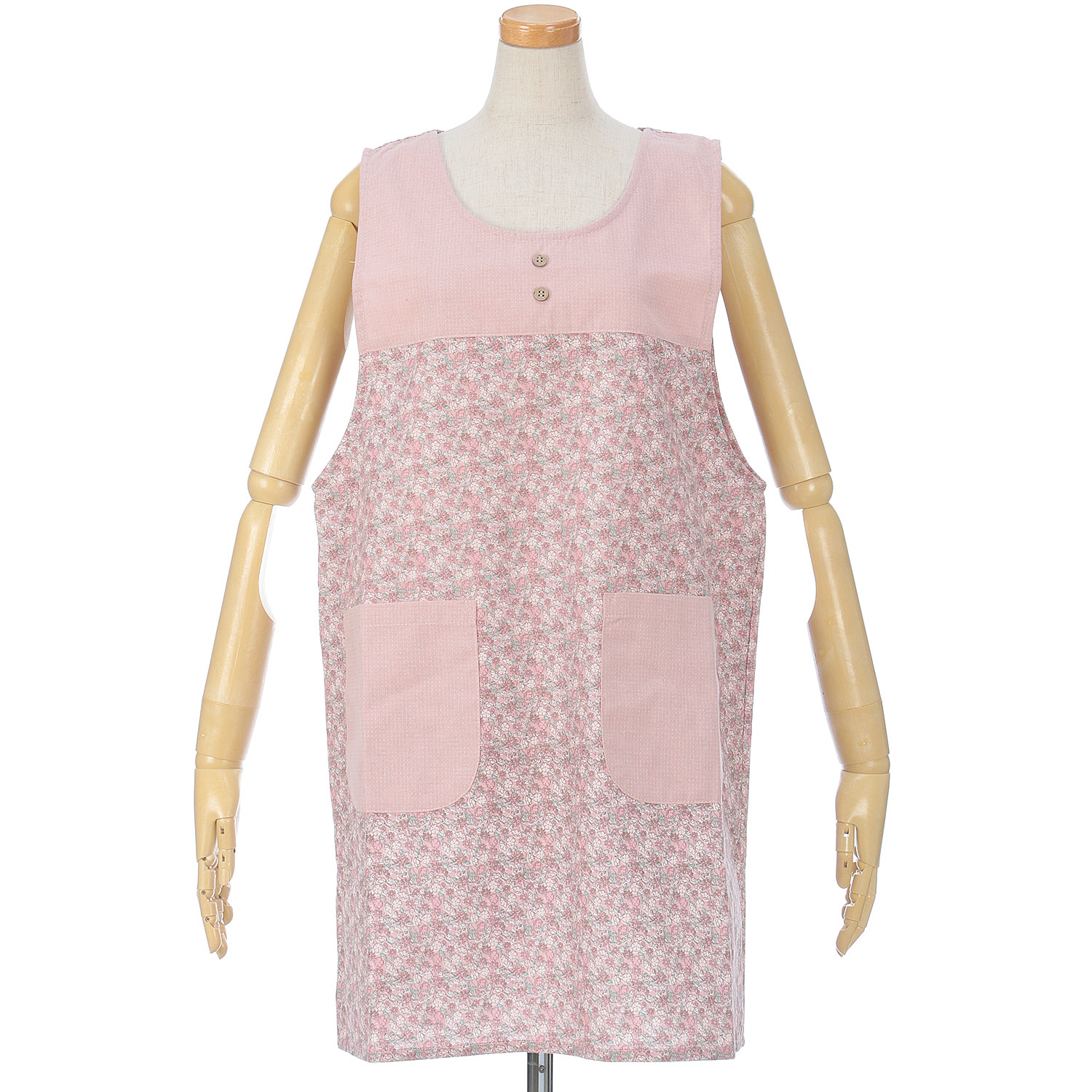 先染めドビー小花柄エプロン