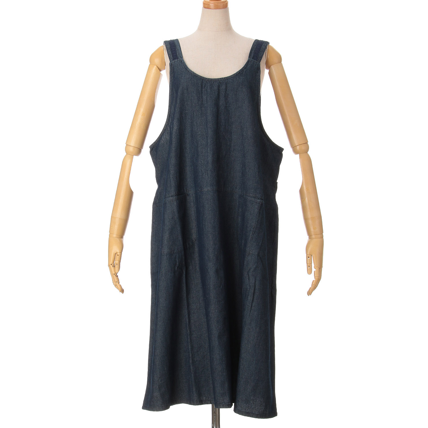 デニムレース付きエプロンワンピース - 画像4