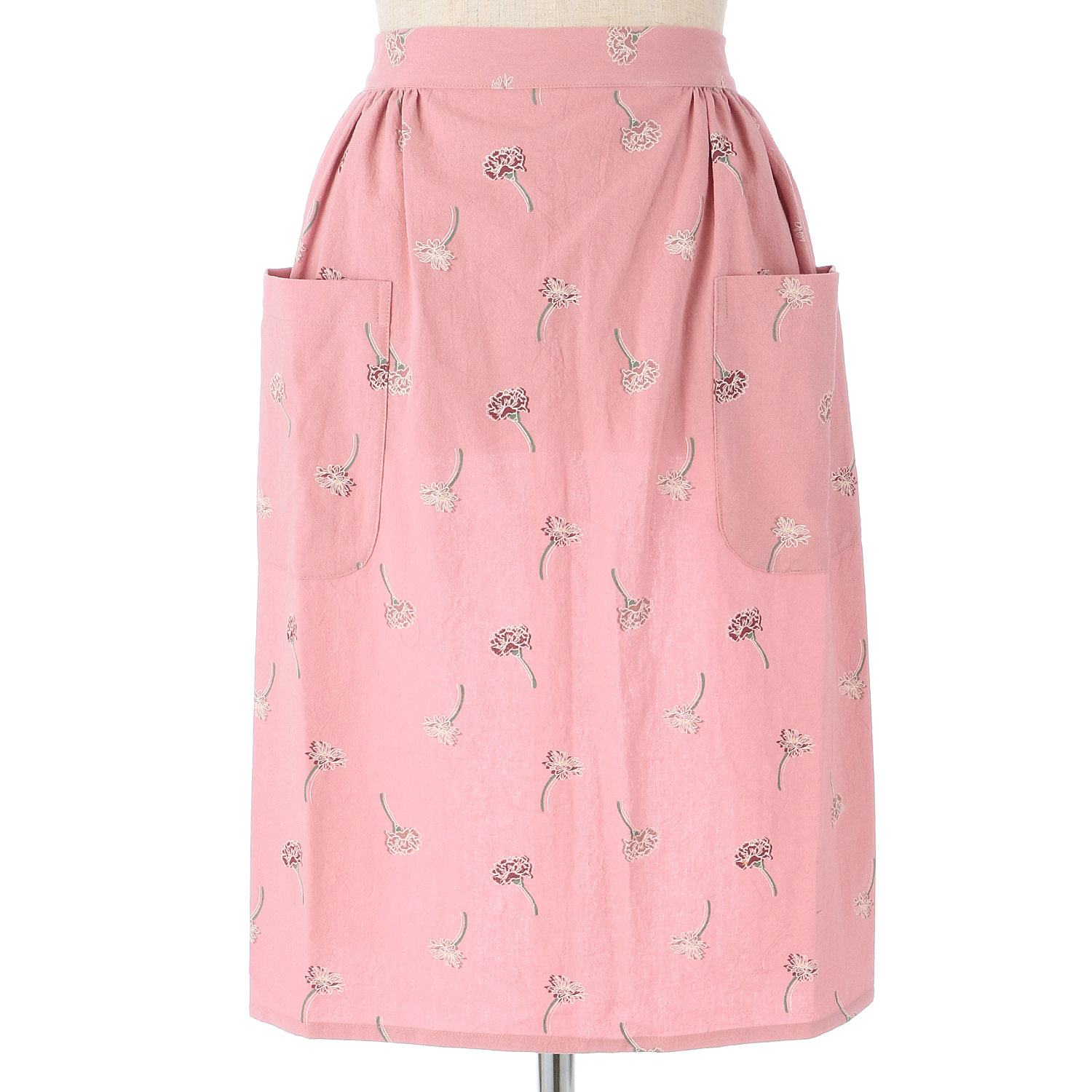 綿ワッシャー前掛け カーネーション - 画像1