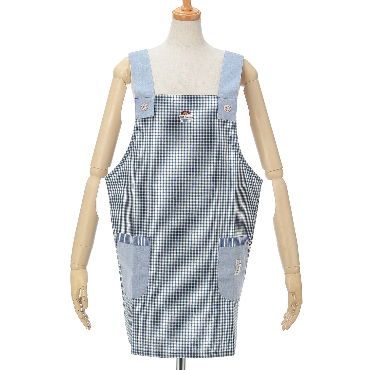 ビッグママ ギンガムH型エプロン - 画像5