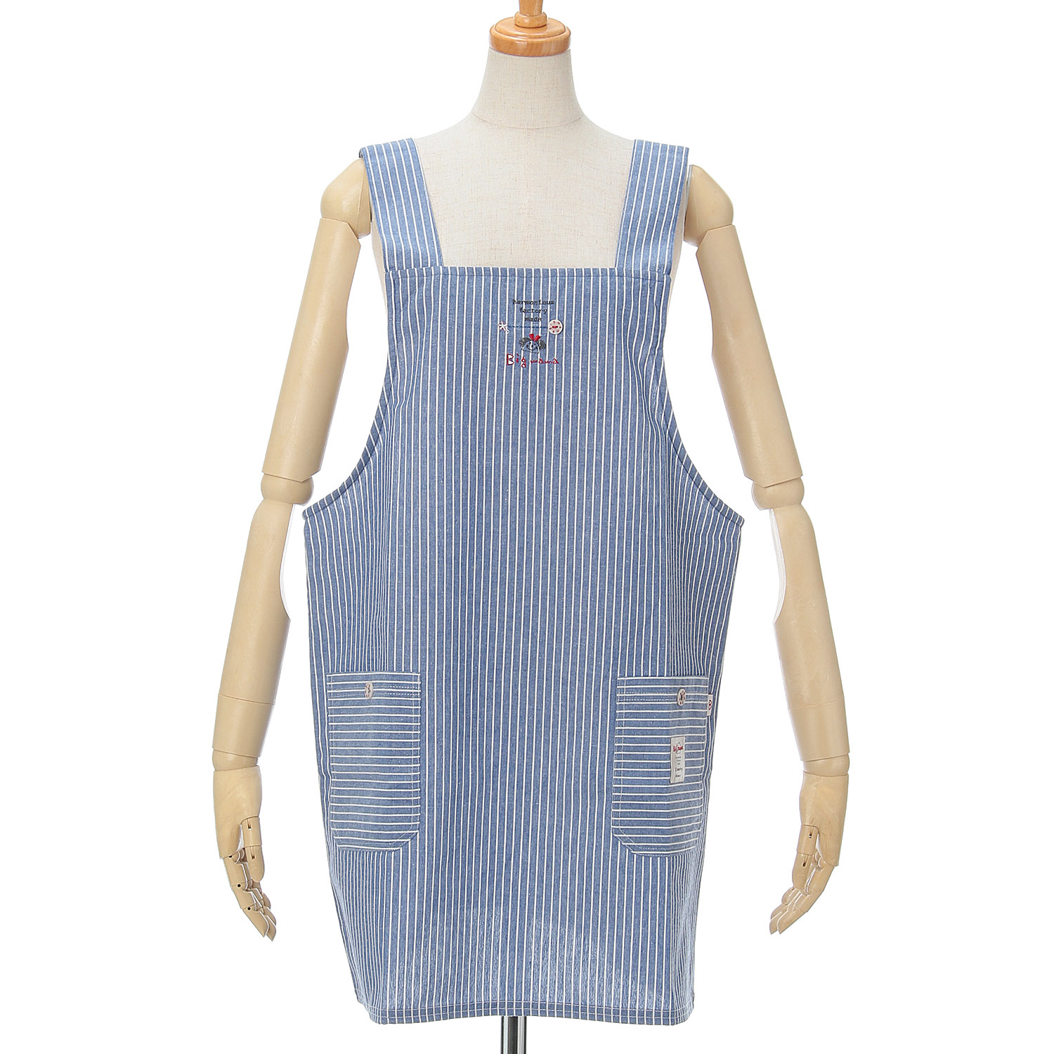 ビッグママ ストライプH型エプロン