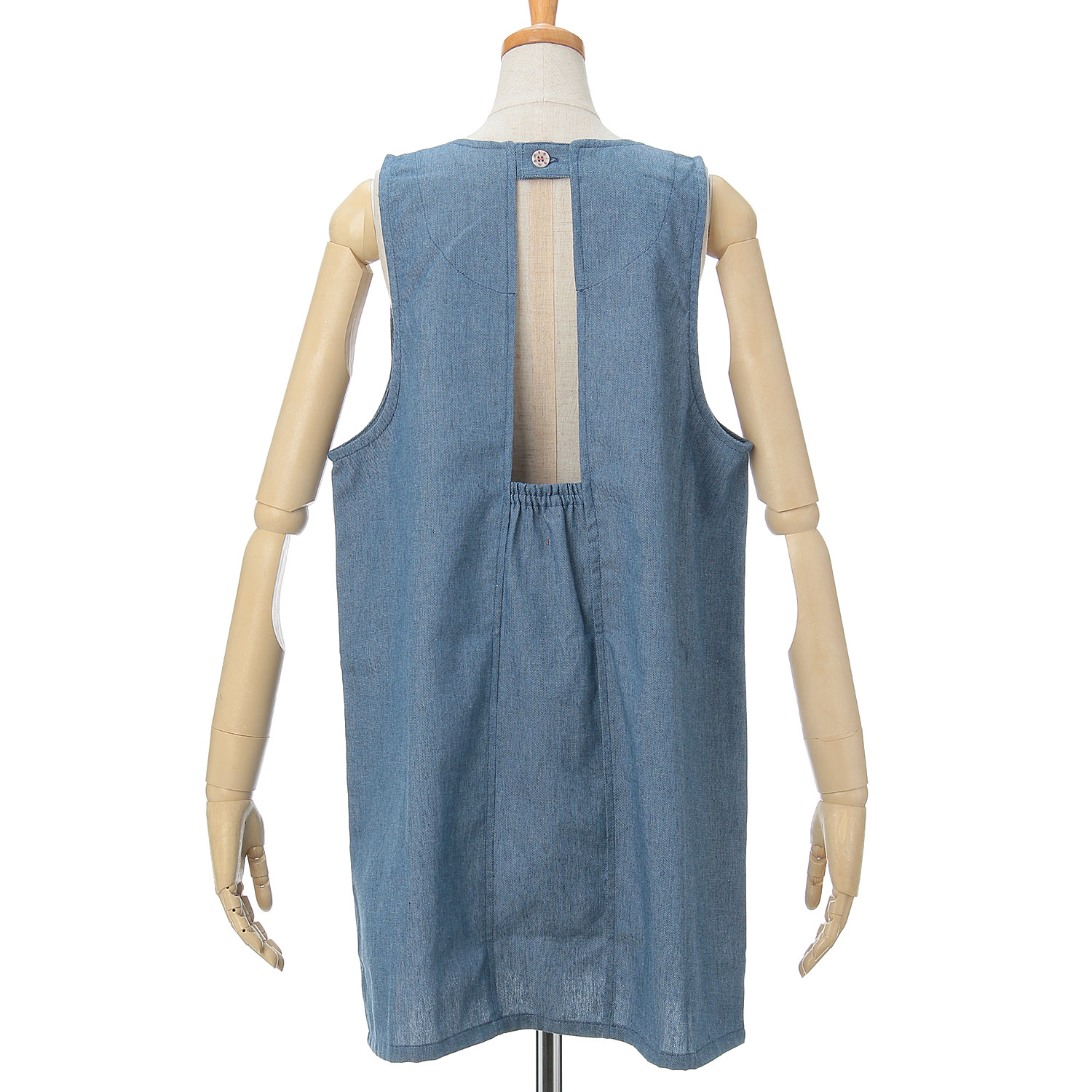 ビッグママ デニムラン型カブリエプロン - 画像2