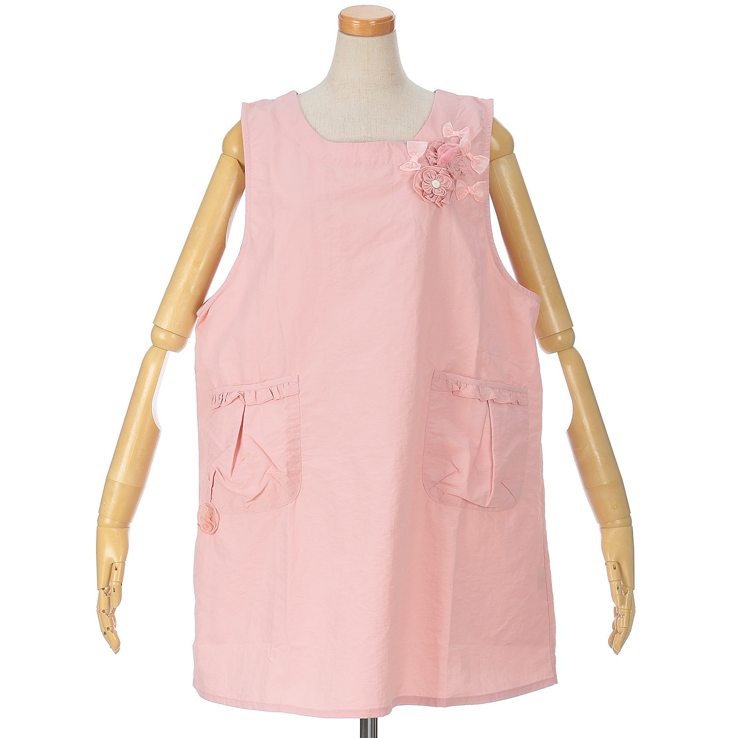 ナイロン花リボンモチーフエプロン