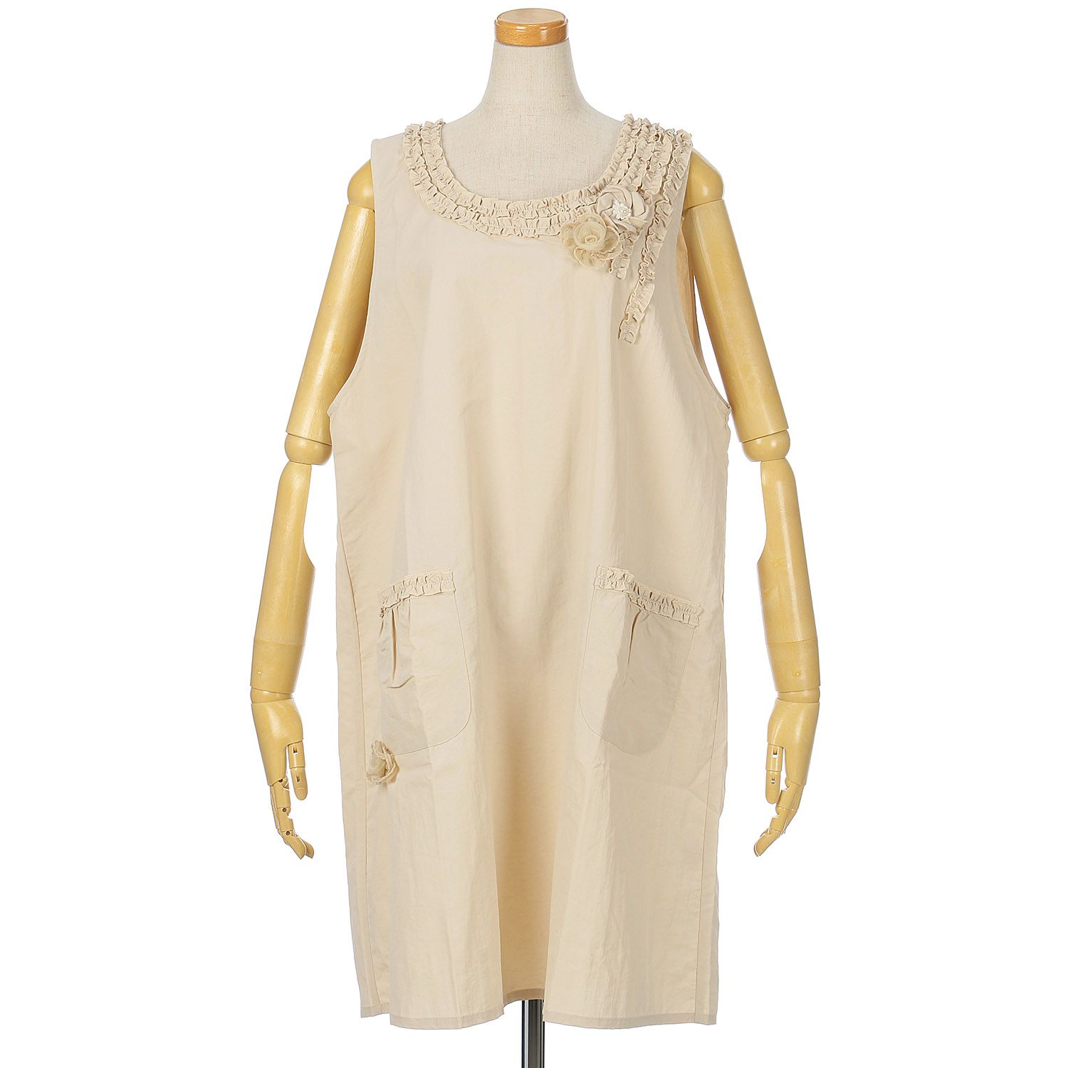 ナイロン花モチーフパール付き背ゴムエプロン - 画像17