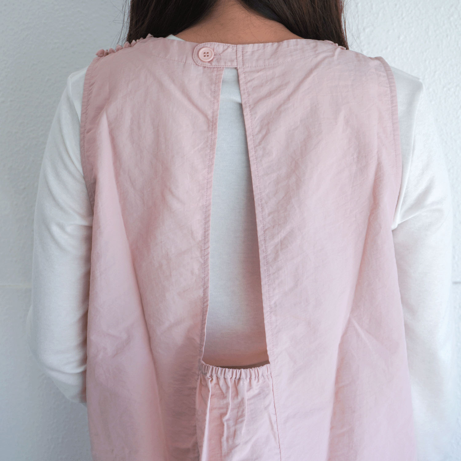 ナイロン花モチーフパール付き背ゴムエプロン - 画像8