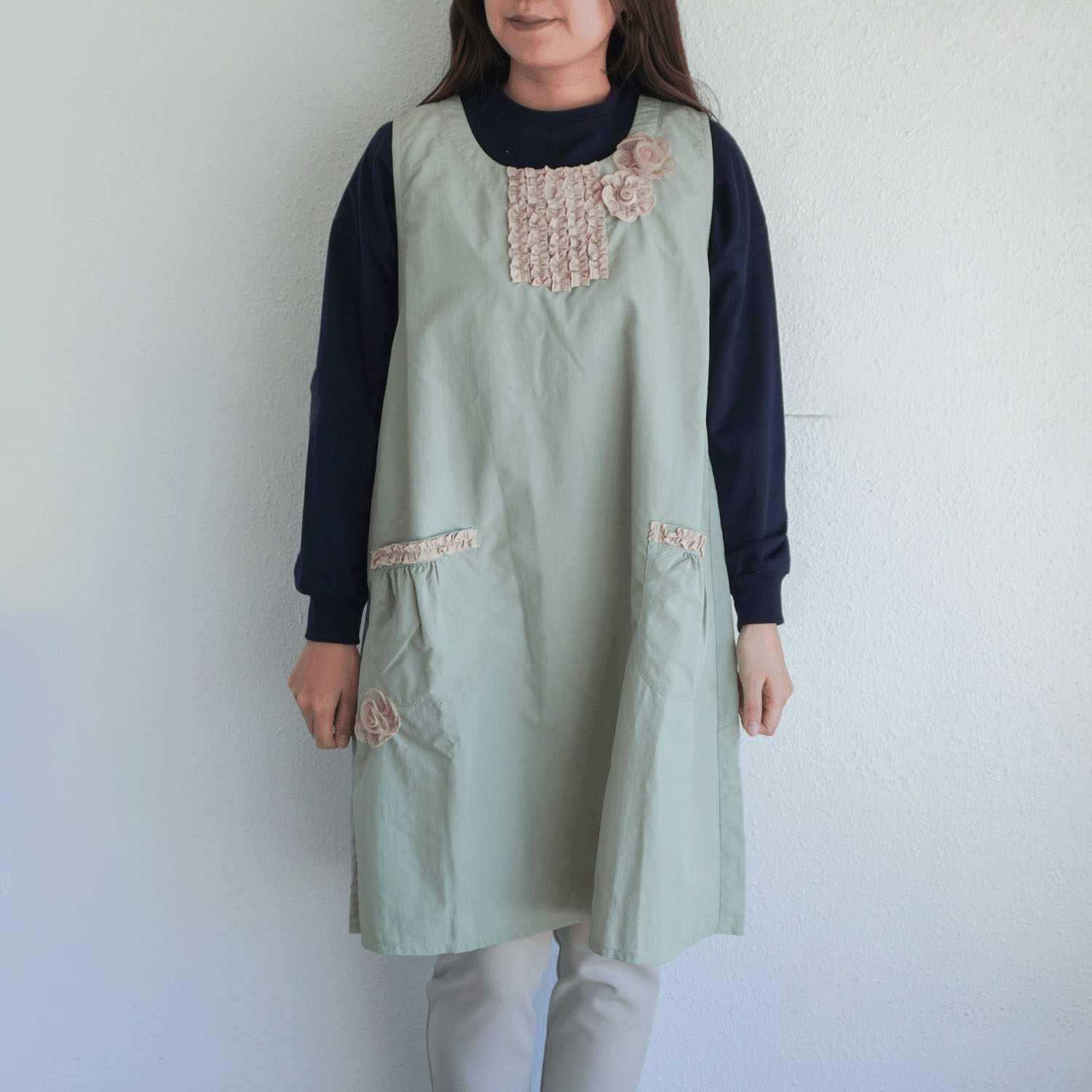 ナイロンバイカラーエプロン 後ろリボン - 画像15