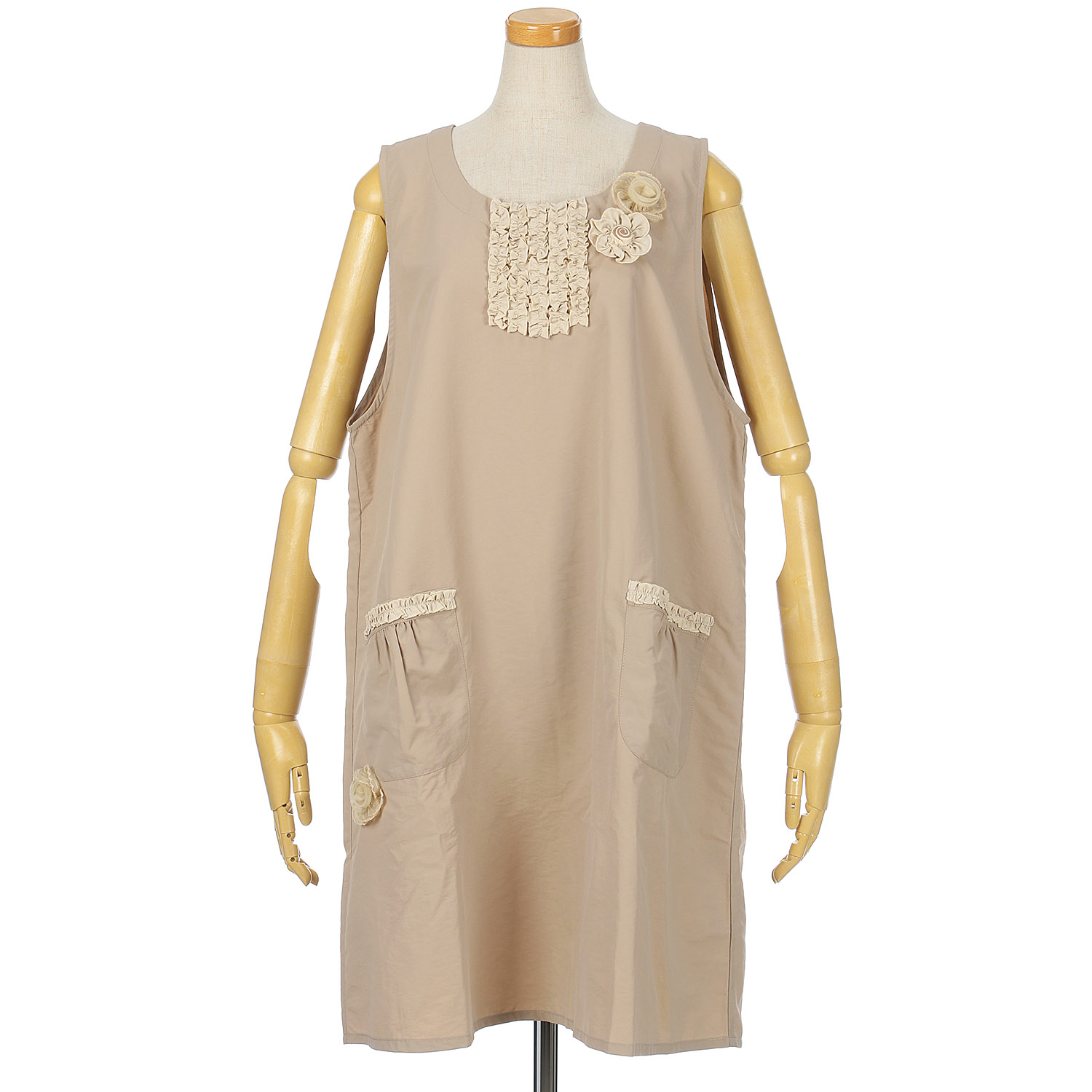 ナイロンバイカラーエプロン 後ろリボン - 画像5