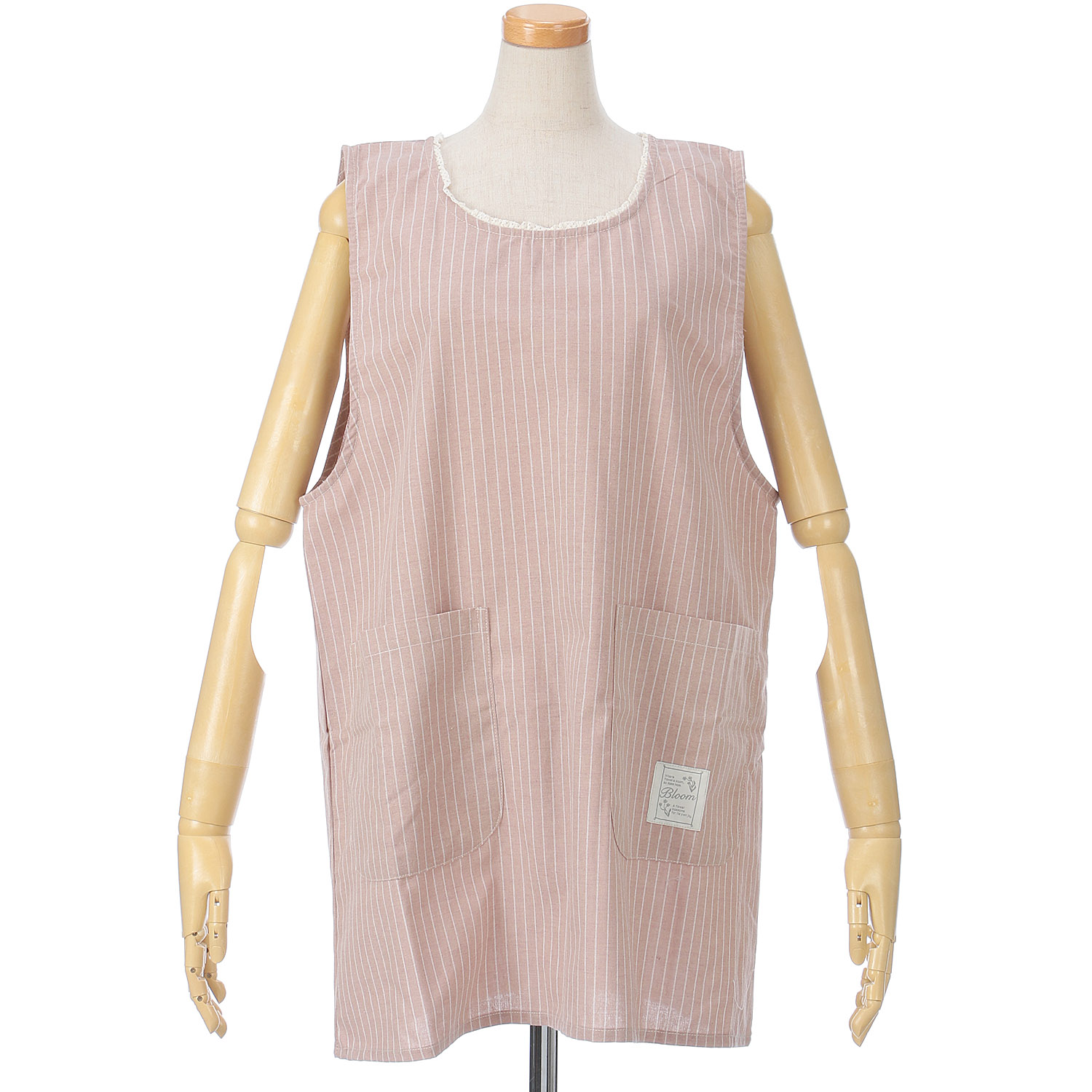 ハッピーエプロン 襟元レース上釦下紐ラン型エプロン - 画像4