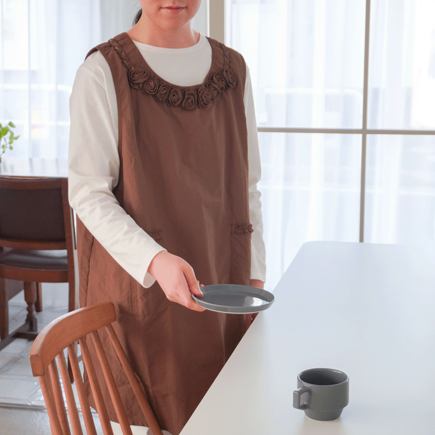 ナイロンバラモチーフエプロン 背閉じ - 画像13