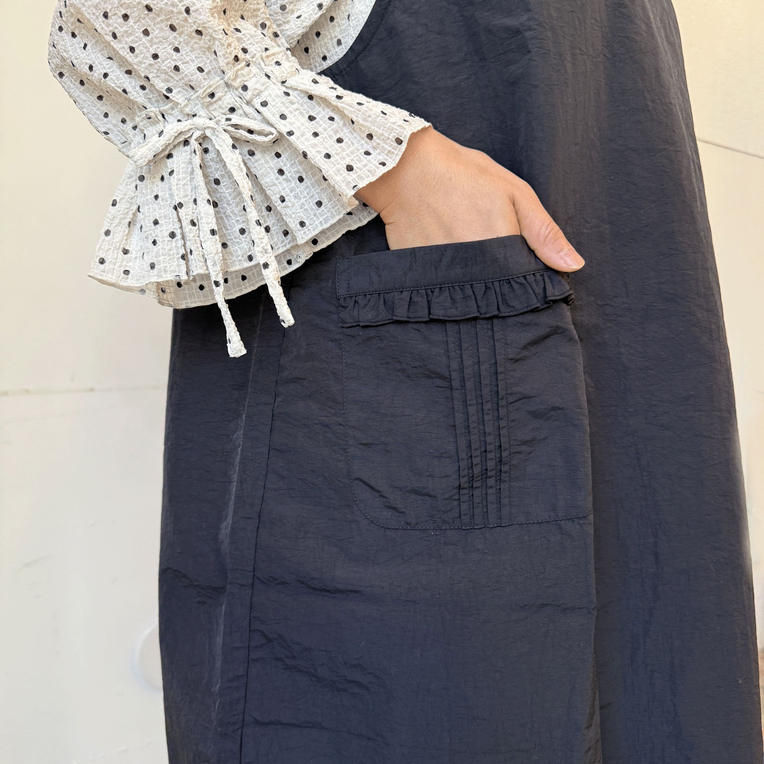 ナイロンバラモチーフエプロン 背閉じ - 画像9