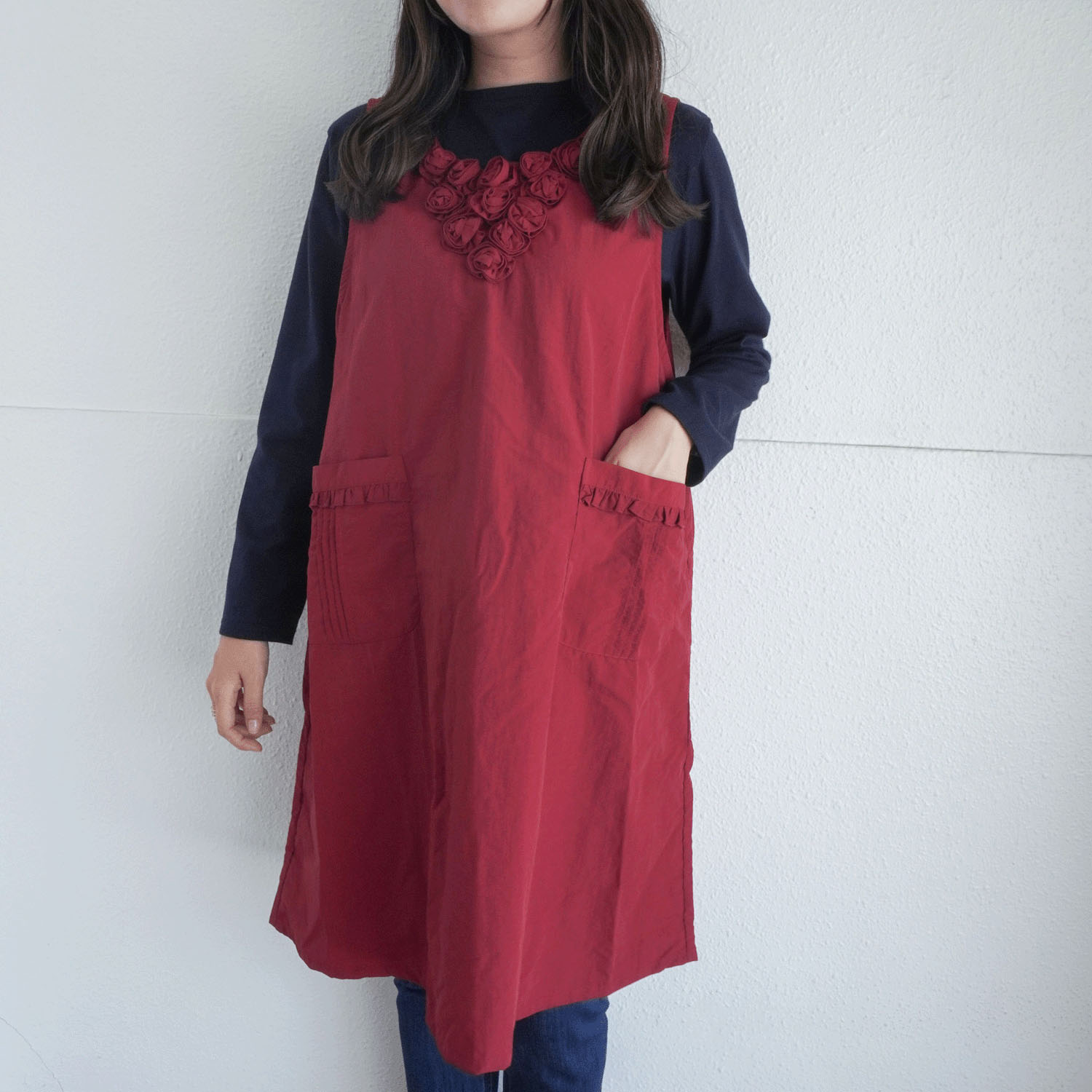 ナイロン薔薇モチーフ背ゴムエプロン - 画像7