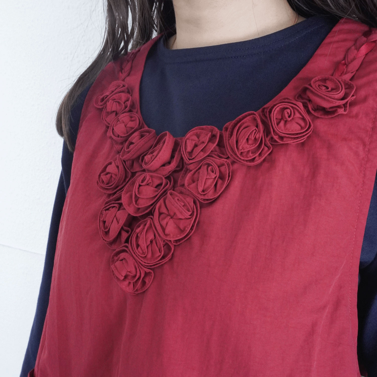 ナイロン薔薇モチーフ背ゴムエプロン - 画像10