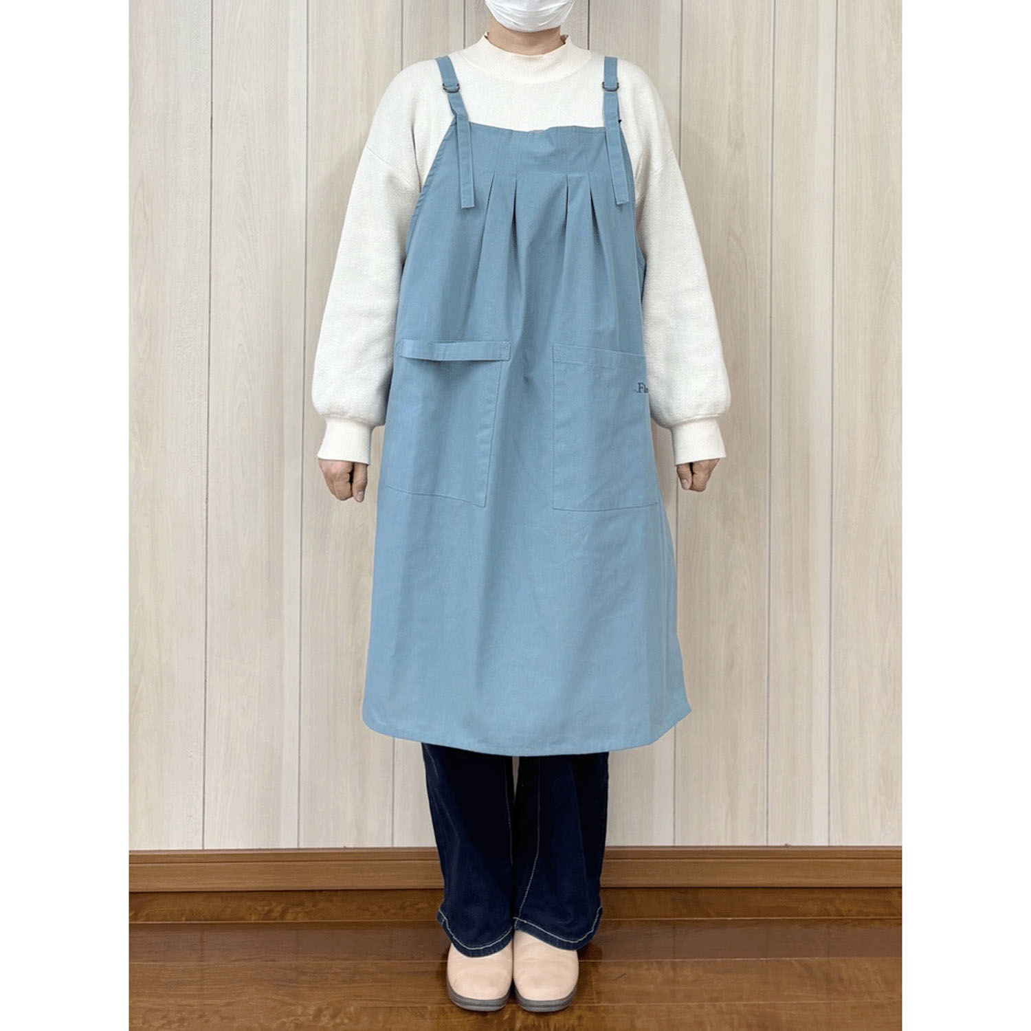 Fleur 先染めバックル肩紐エプロン