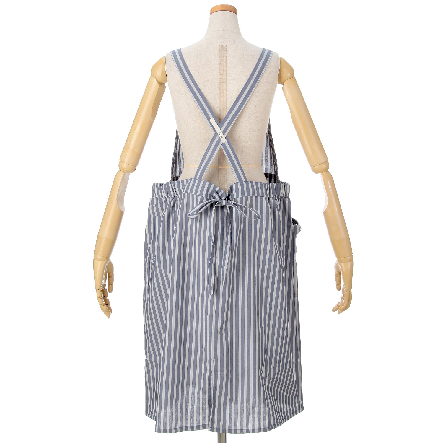 Fleur 先染め吊り紐エプロン - 画像4